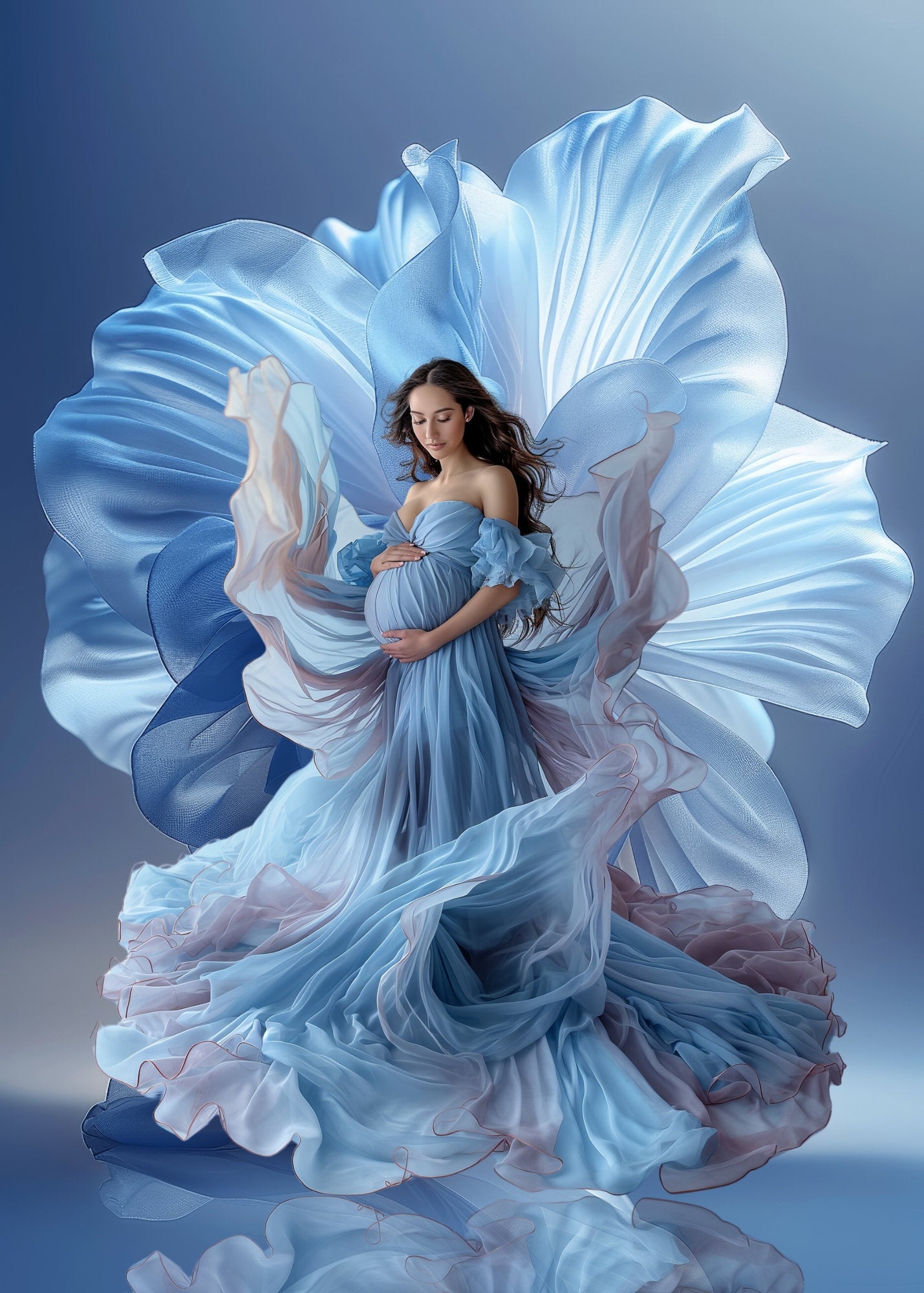 Fabric Flower Maternity Digital Backdrops