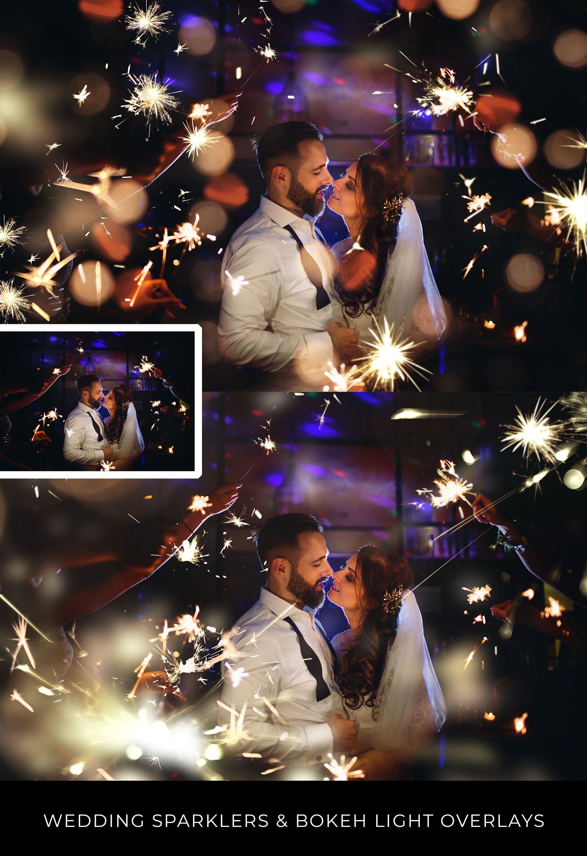 Wedding Sparklers Photo Overlays