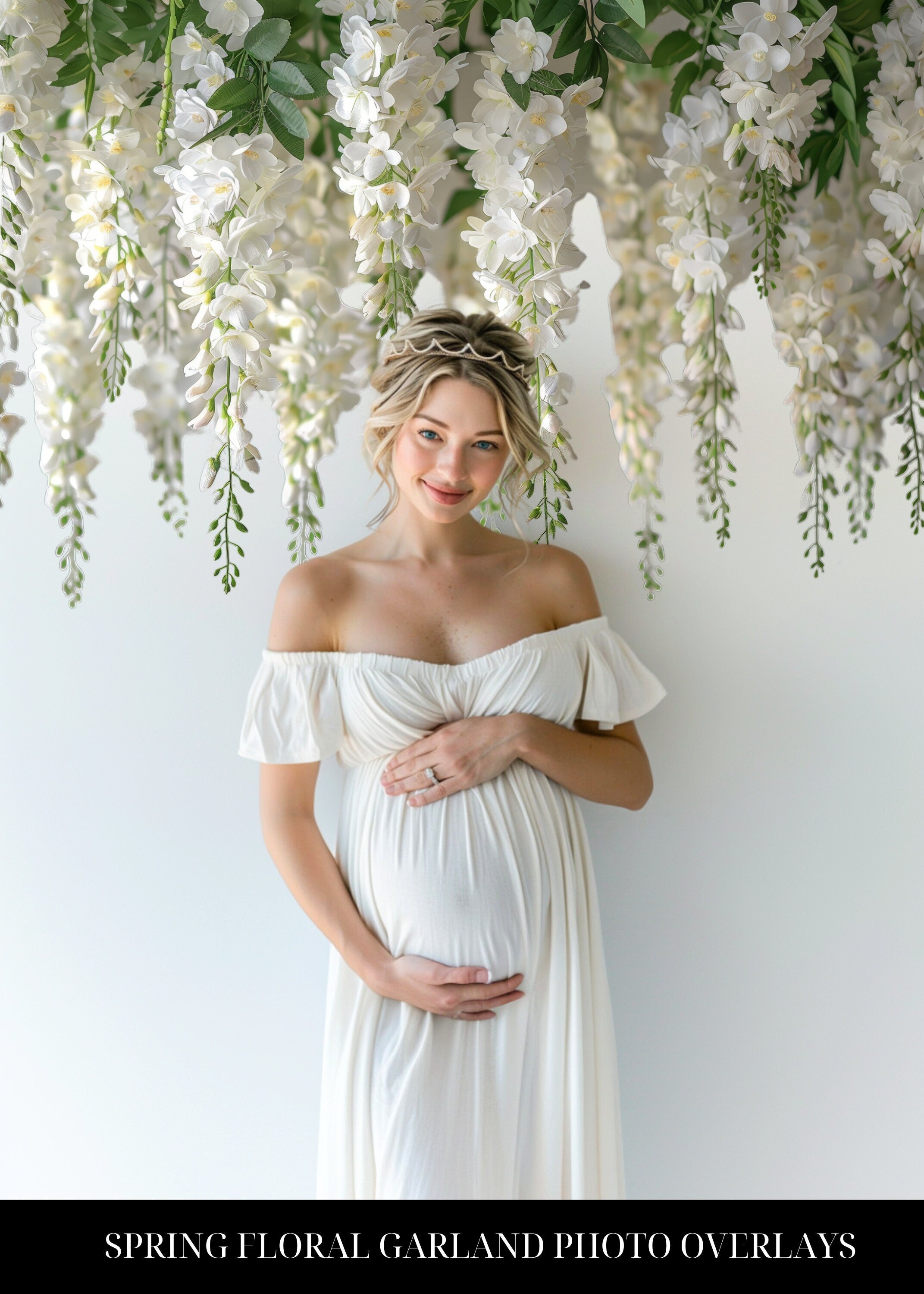 Spring Floral Garland Photo Overlays