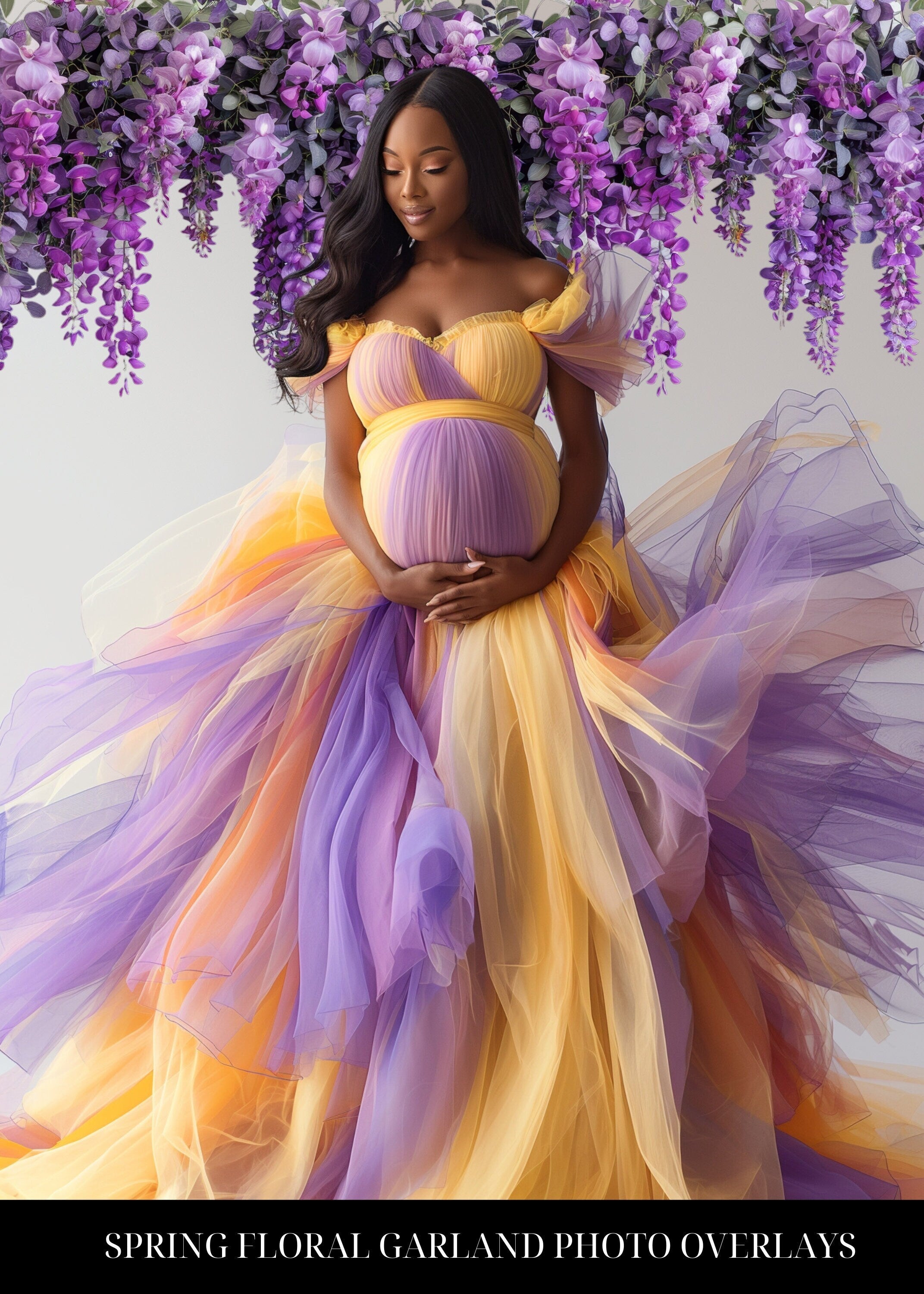 Spring Floral Garland Photo Overlays