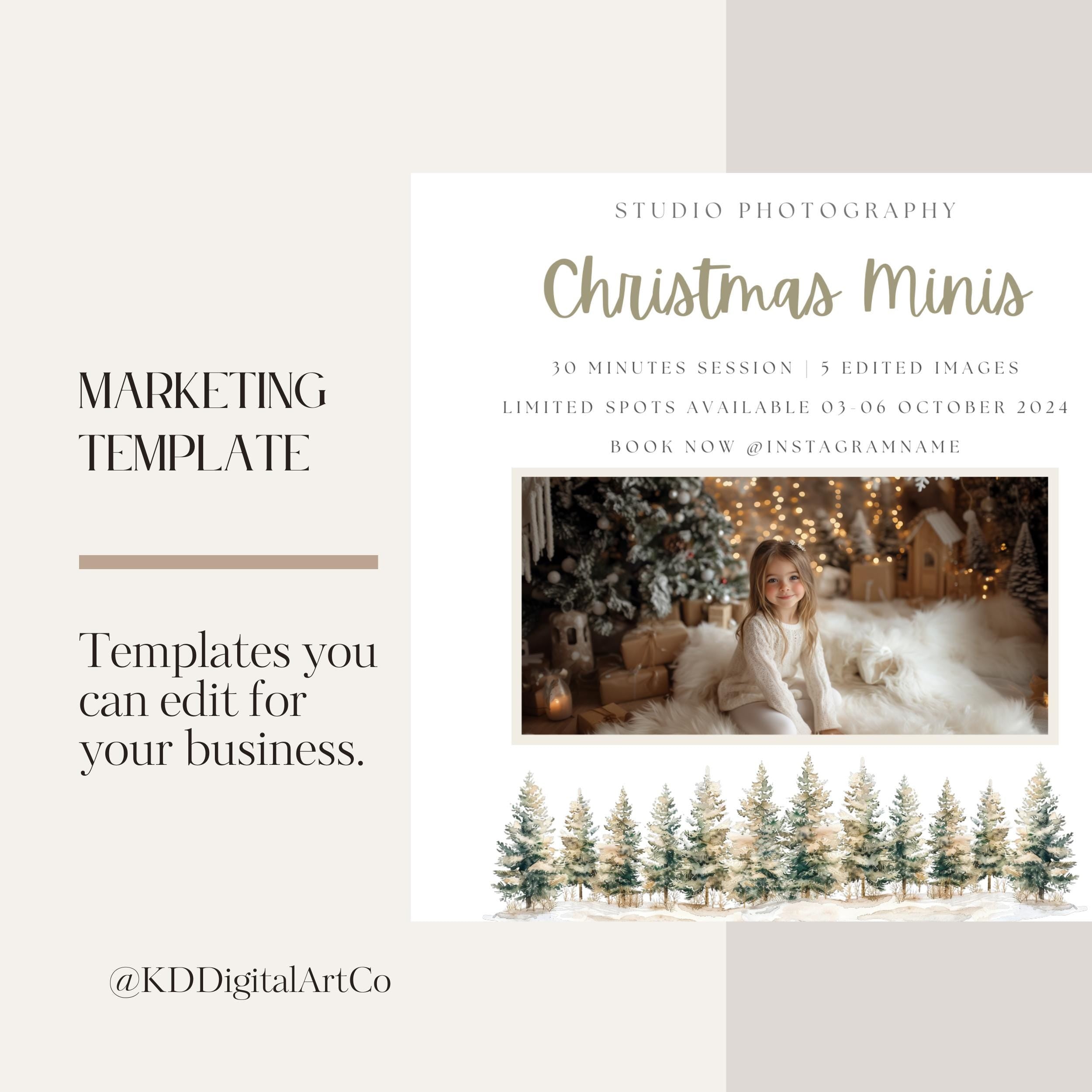 Rustic Christmas Mini Session Canva Template