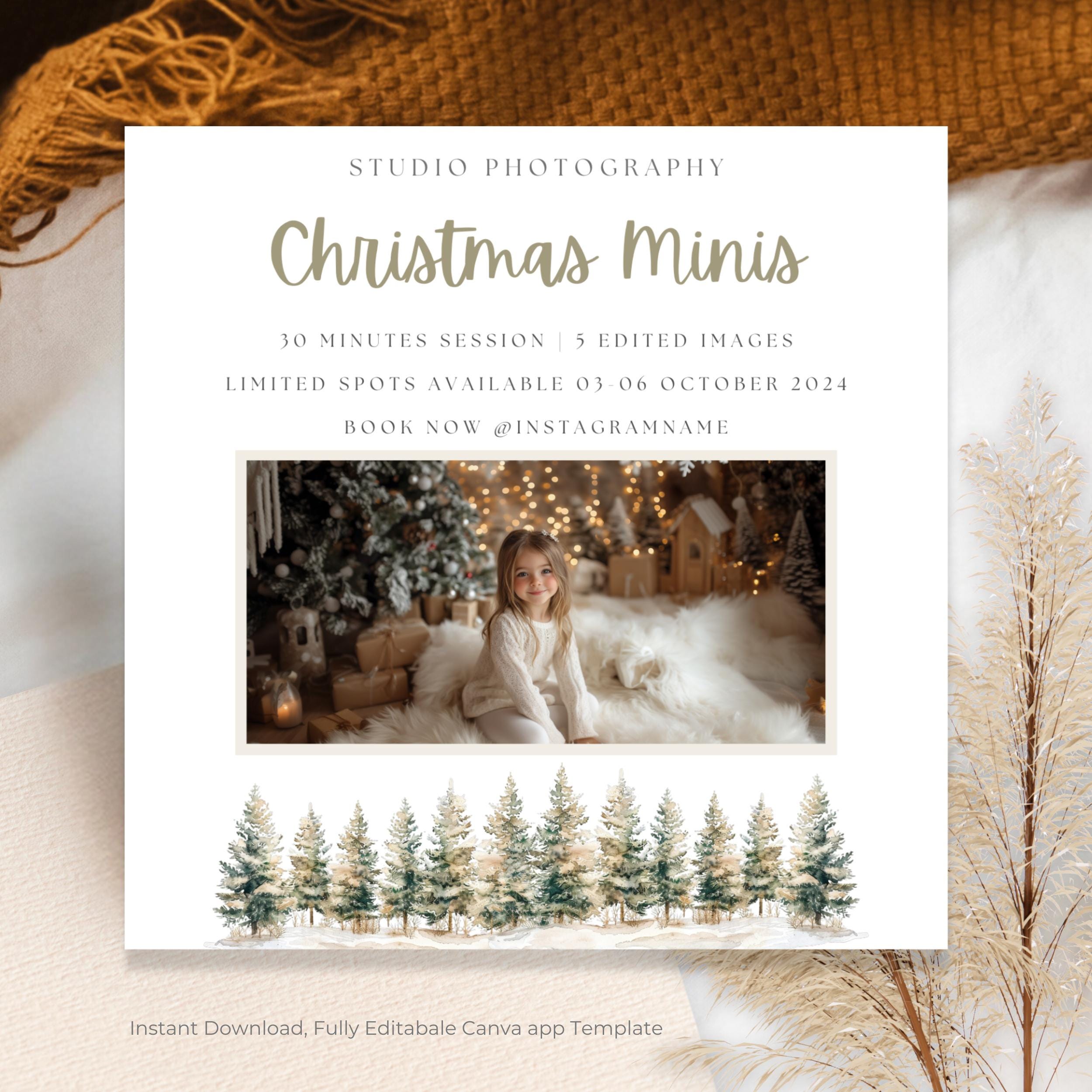 Rustic Christmas Mini Session Canva Template
