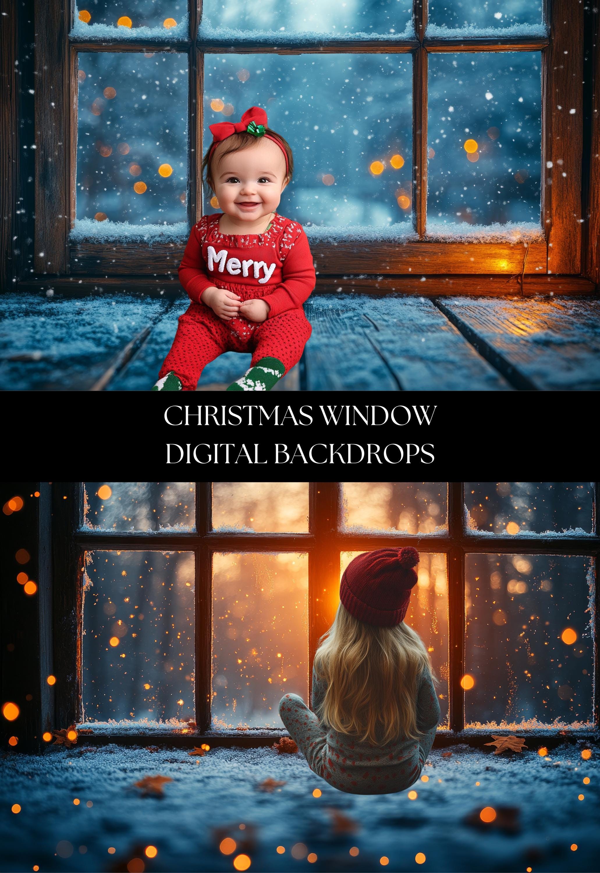Christmas Window Digital Backdrops