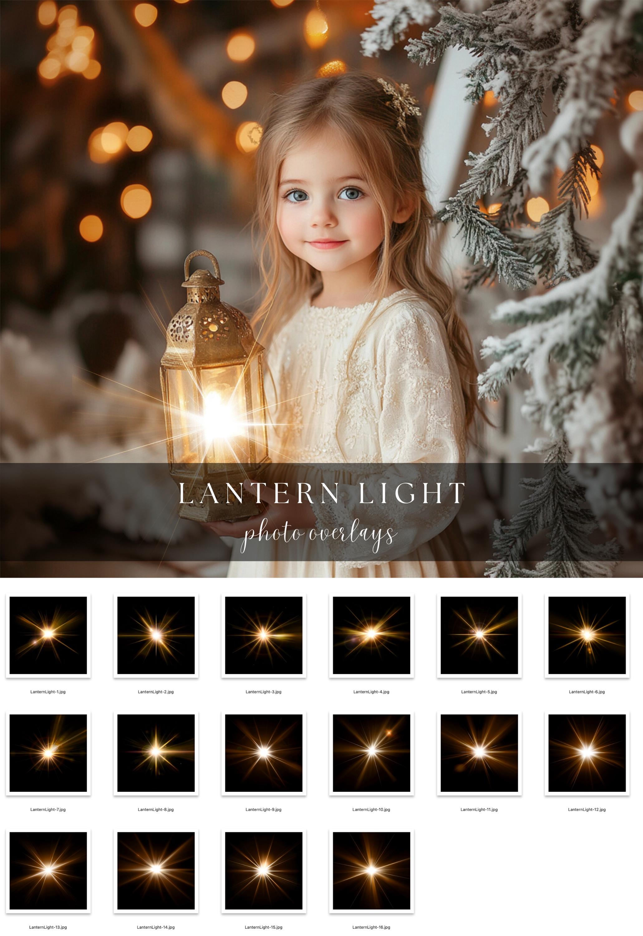 Christmas Lantern Light Photo Overlays