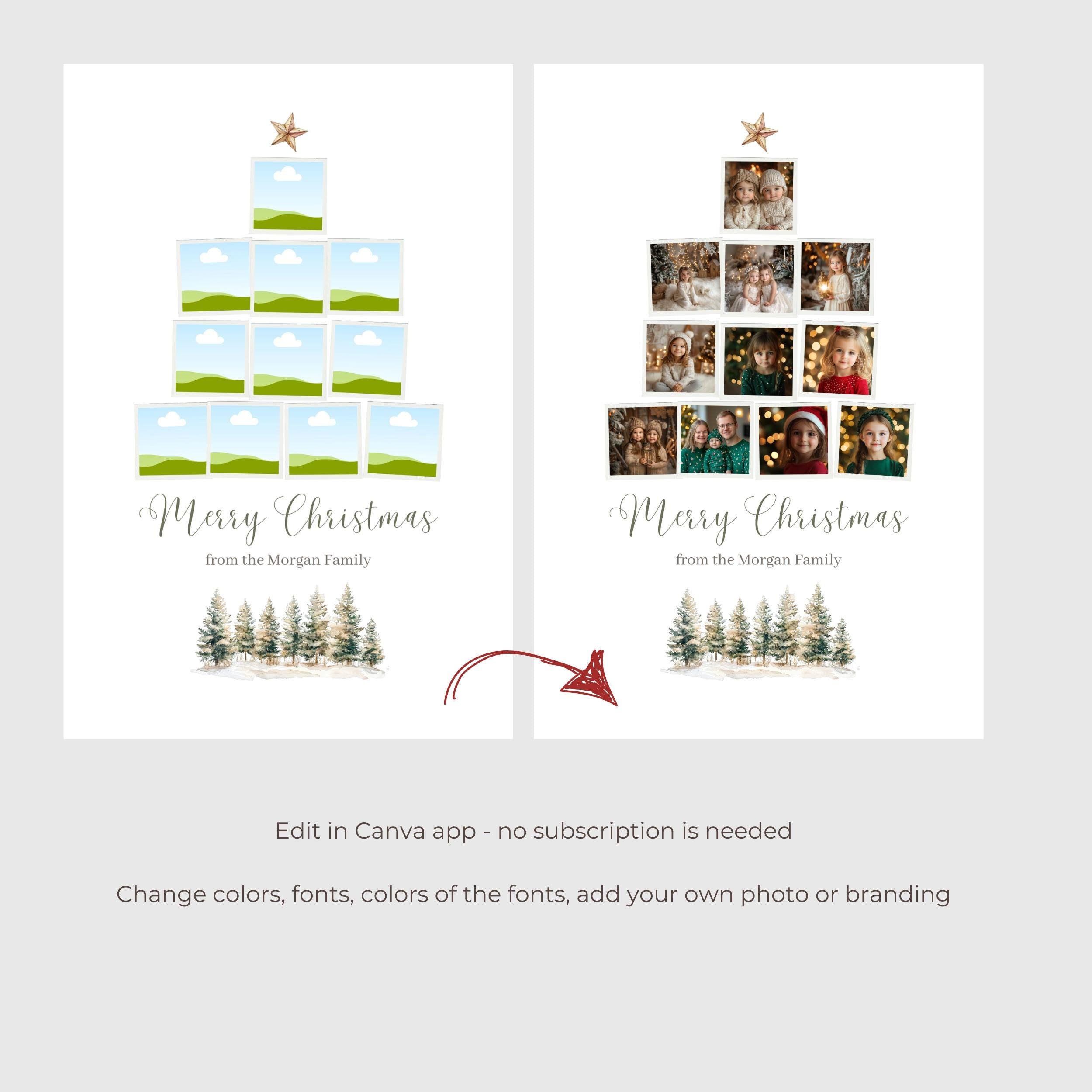 Christmas Tree Photo Collage Template