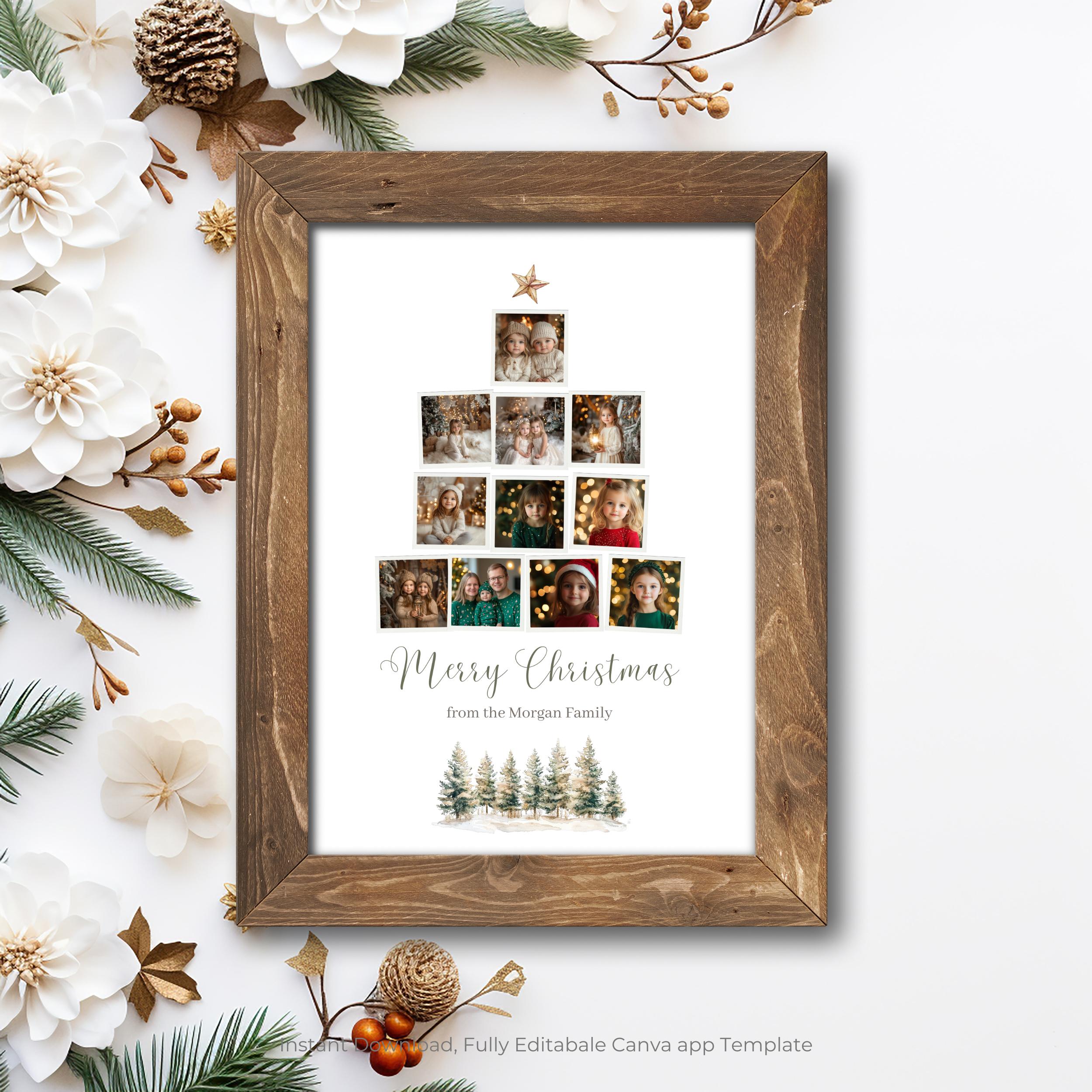 Christmas Tree Photo Collage Template