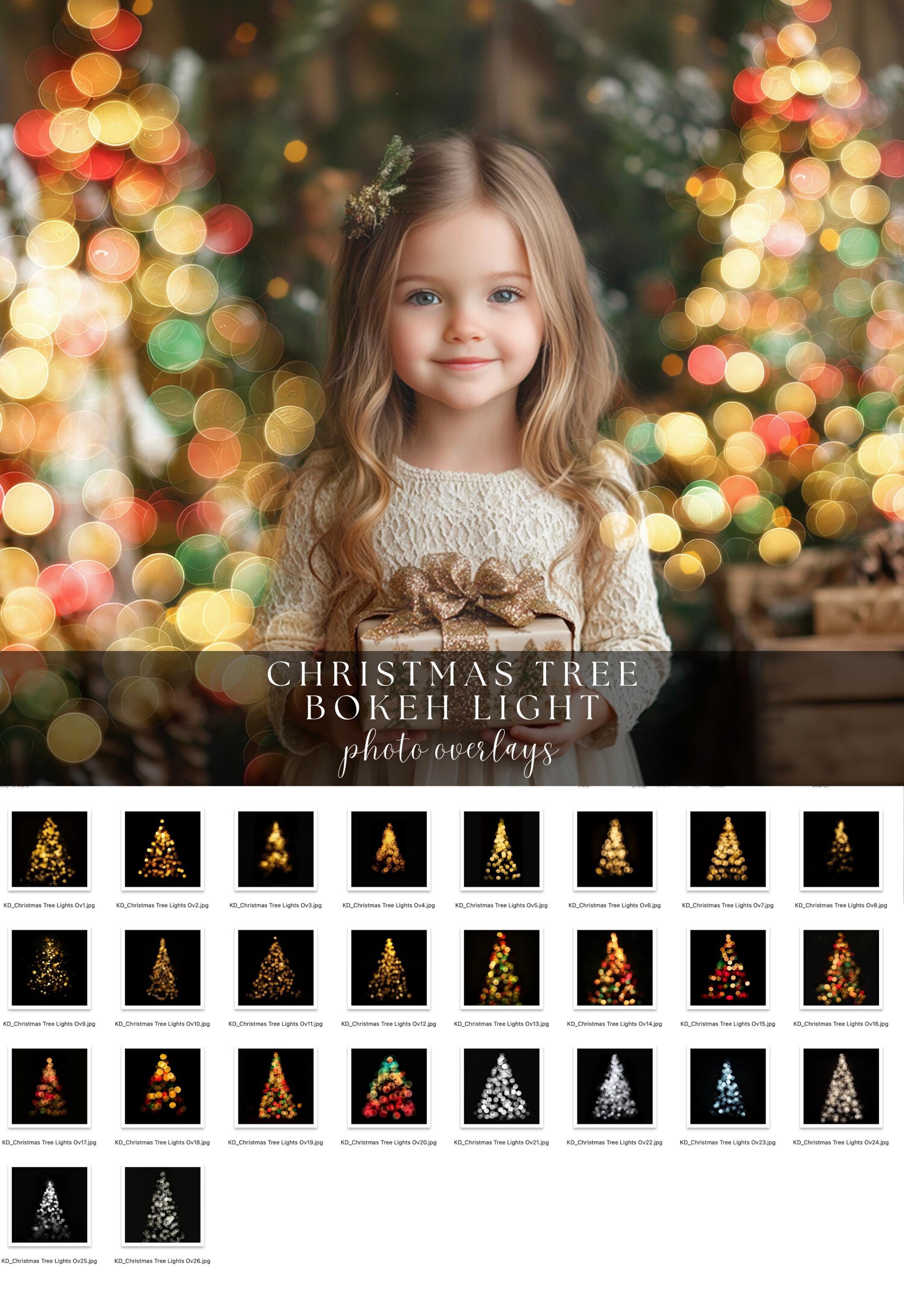 Christmas Tree Bokeh Light Overlays