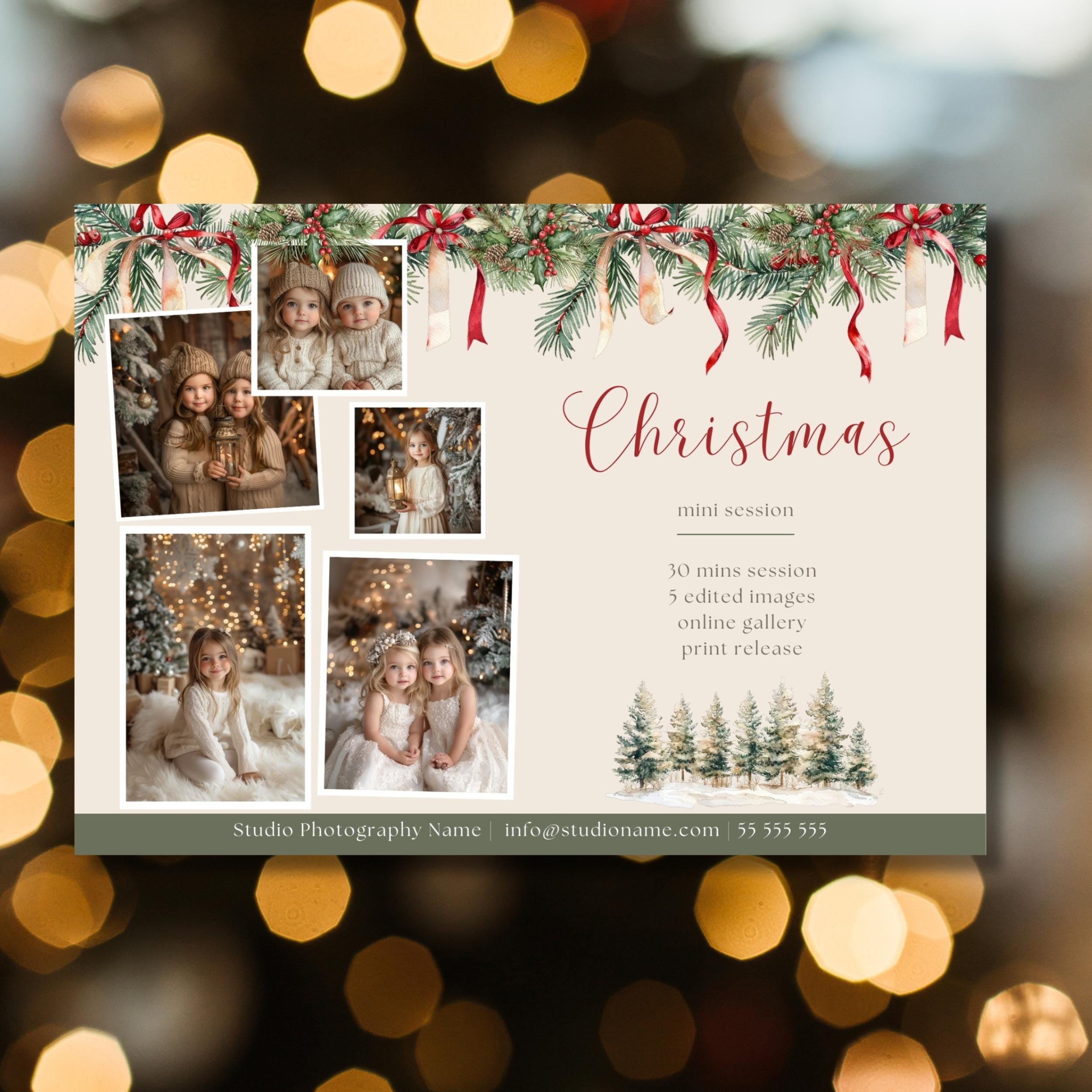 Christmas Mini Session Photography Canva Template