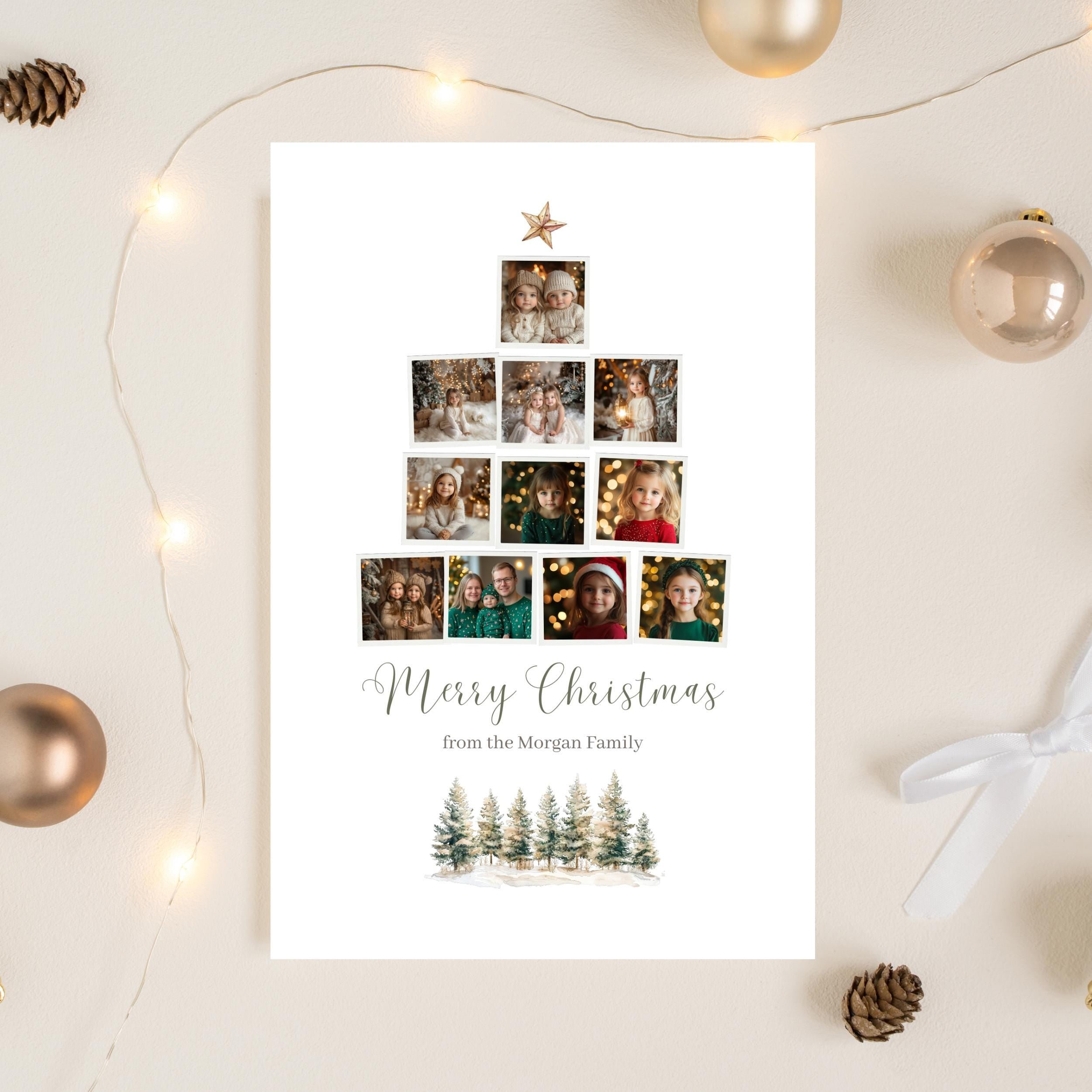 Christmas Tree Photo Collage Template