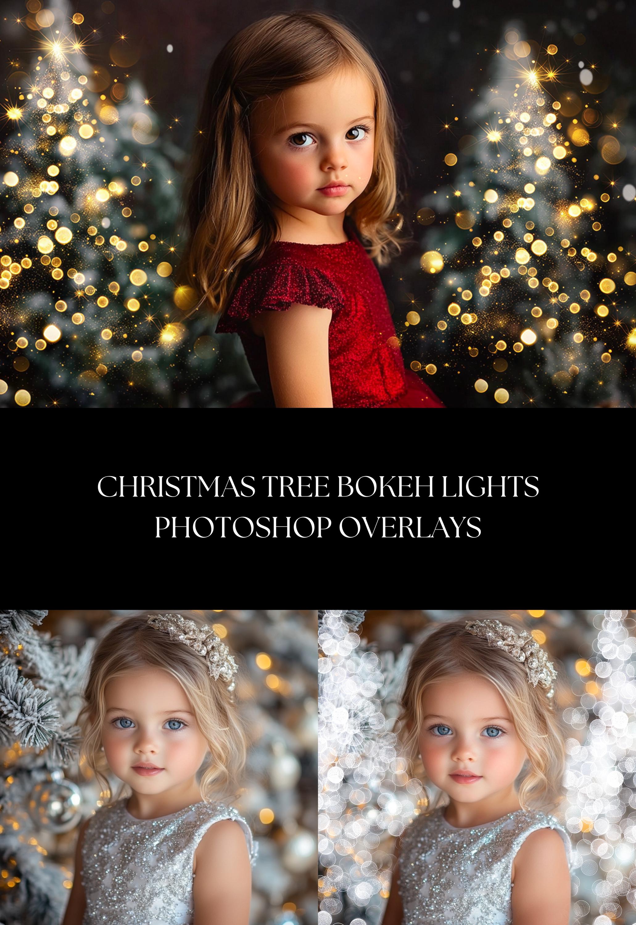 Christmas Tree Bokeh Light Overlays
