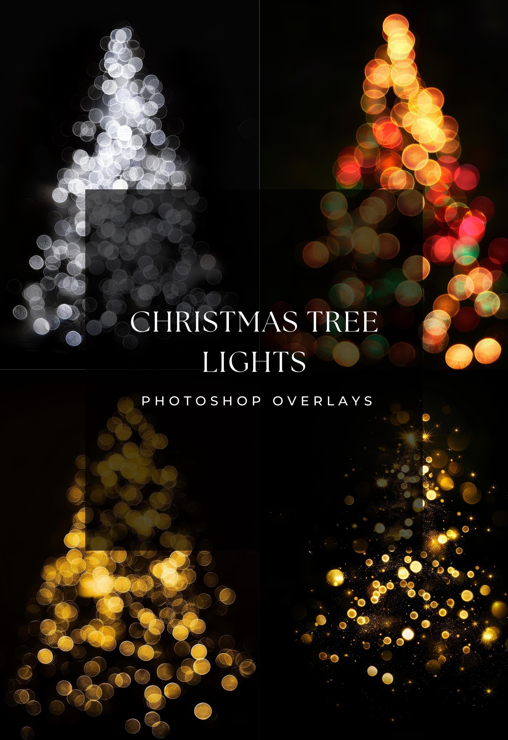 Christmas Tree Bokeh Light Overlays