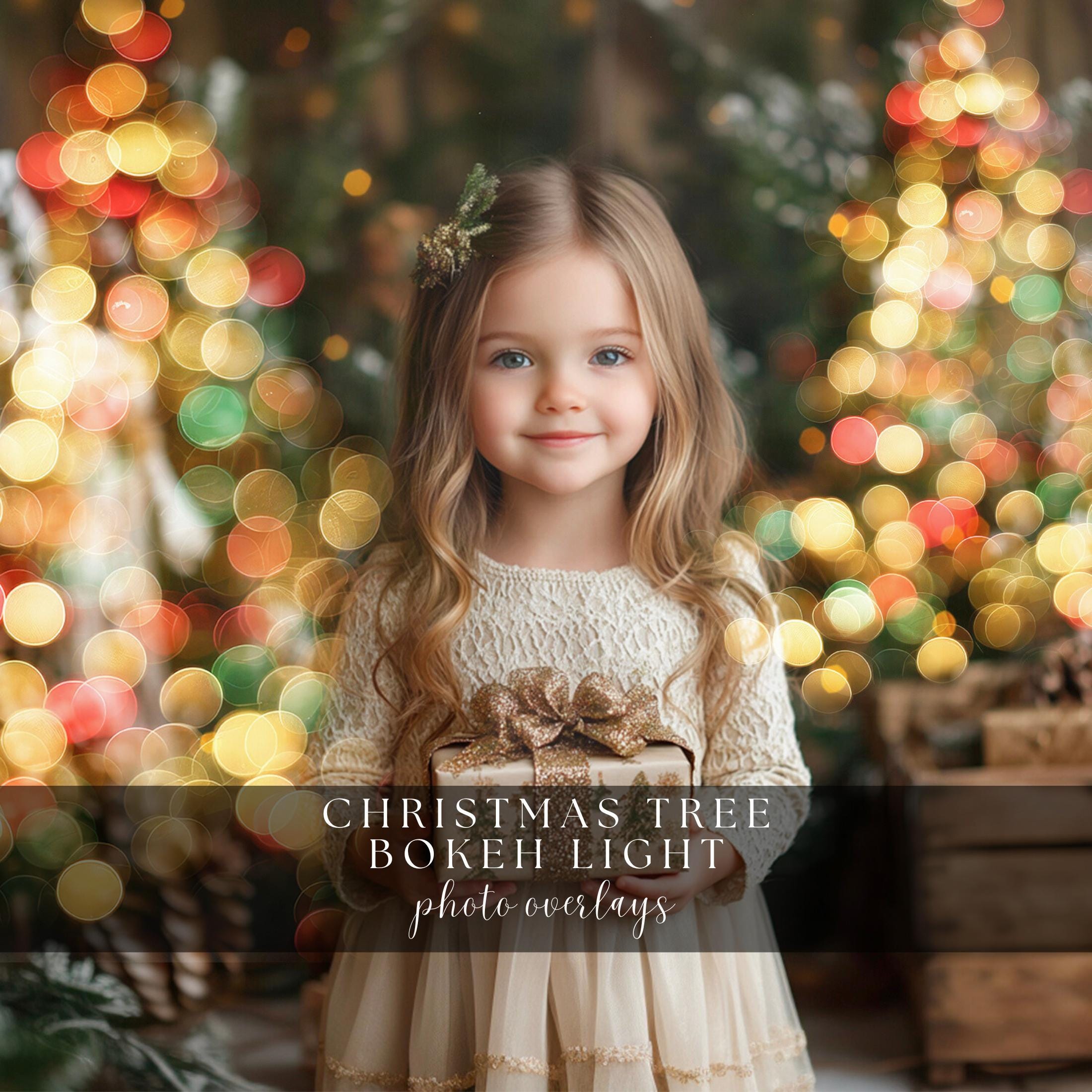 Christmas Tree Bokeh Light Overlays