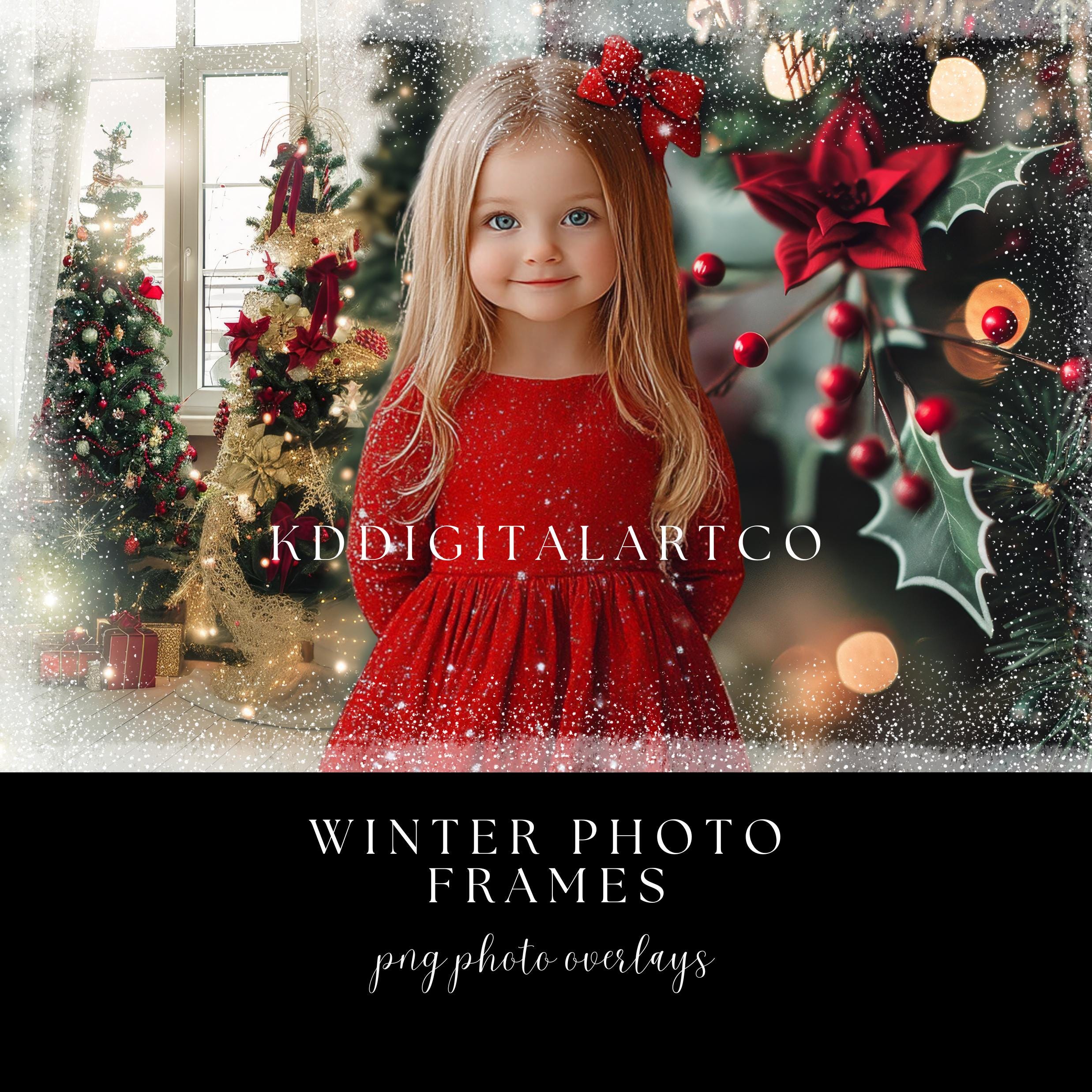 White Winter Snow Frame Overlays