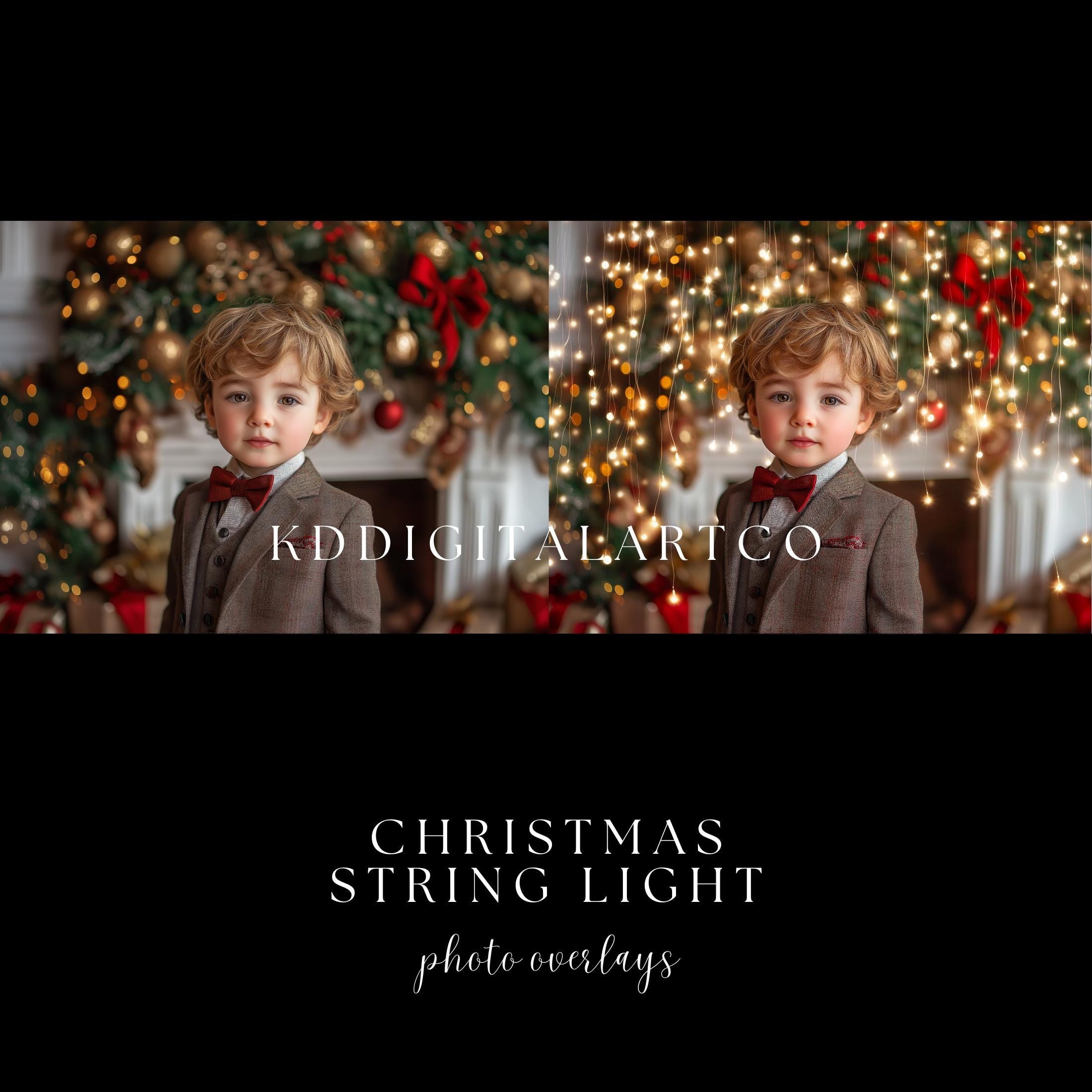 Christmas String Light Photo Overlays