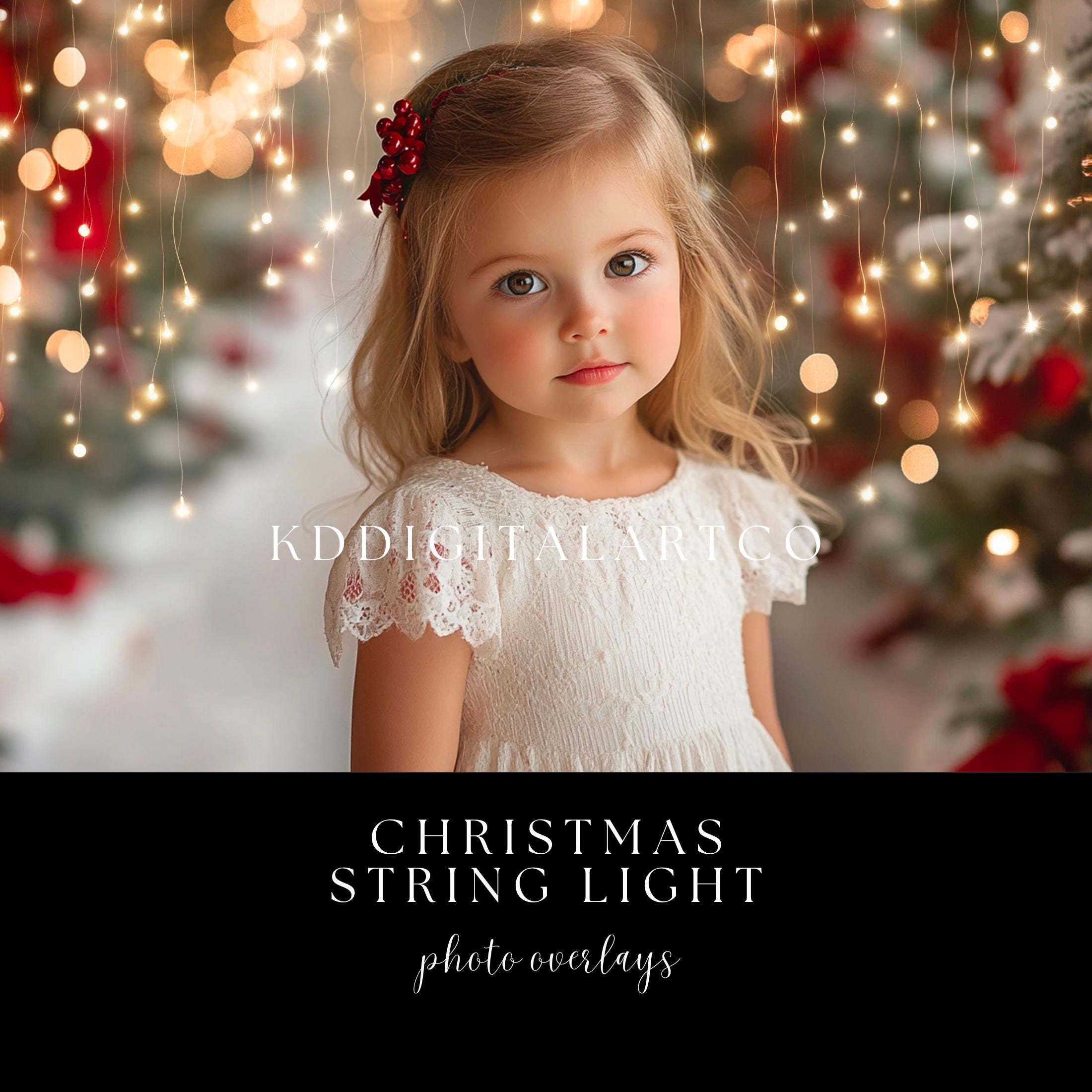 Christmas String Light Photo Overlays