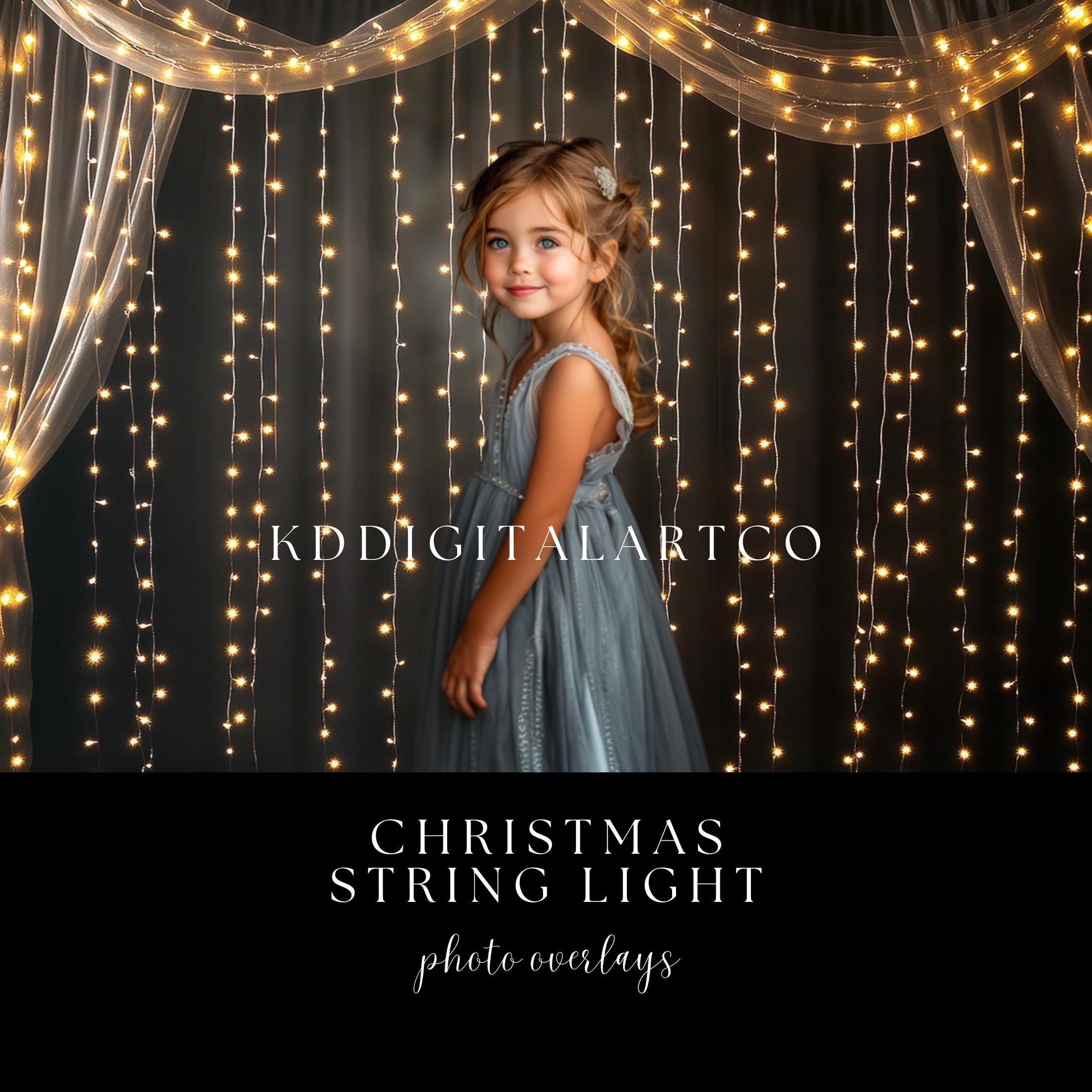 Christmas String Light Photo Overlays