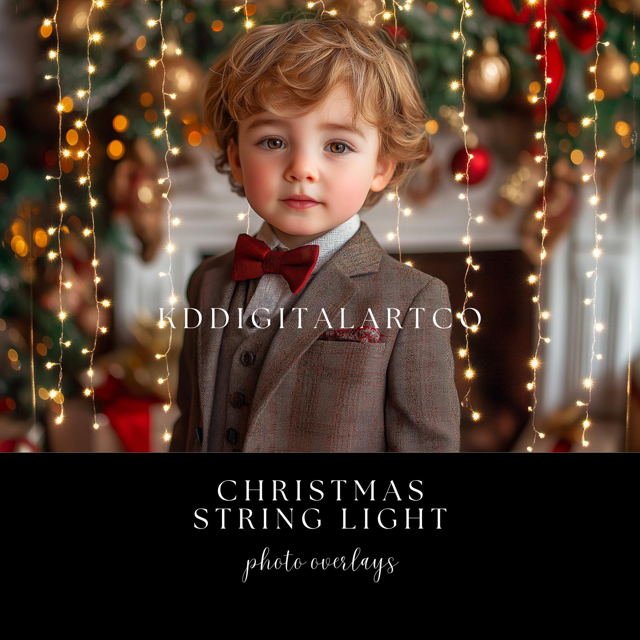 Christmas String Light Photo Overlays