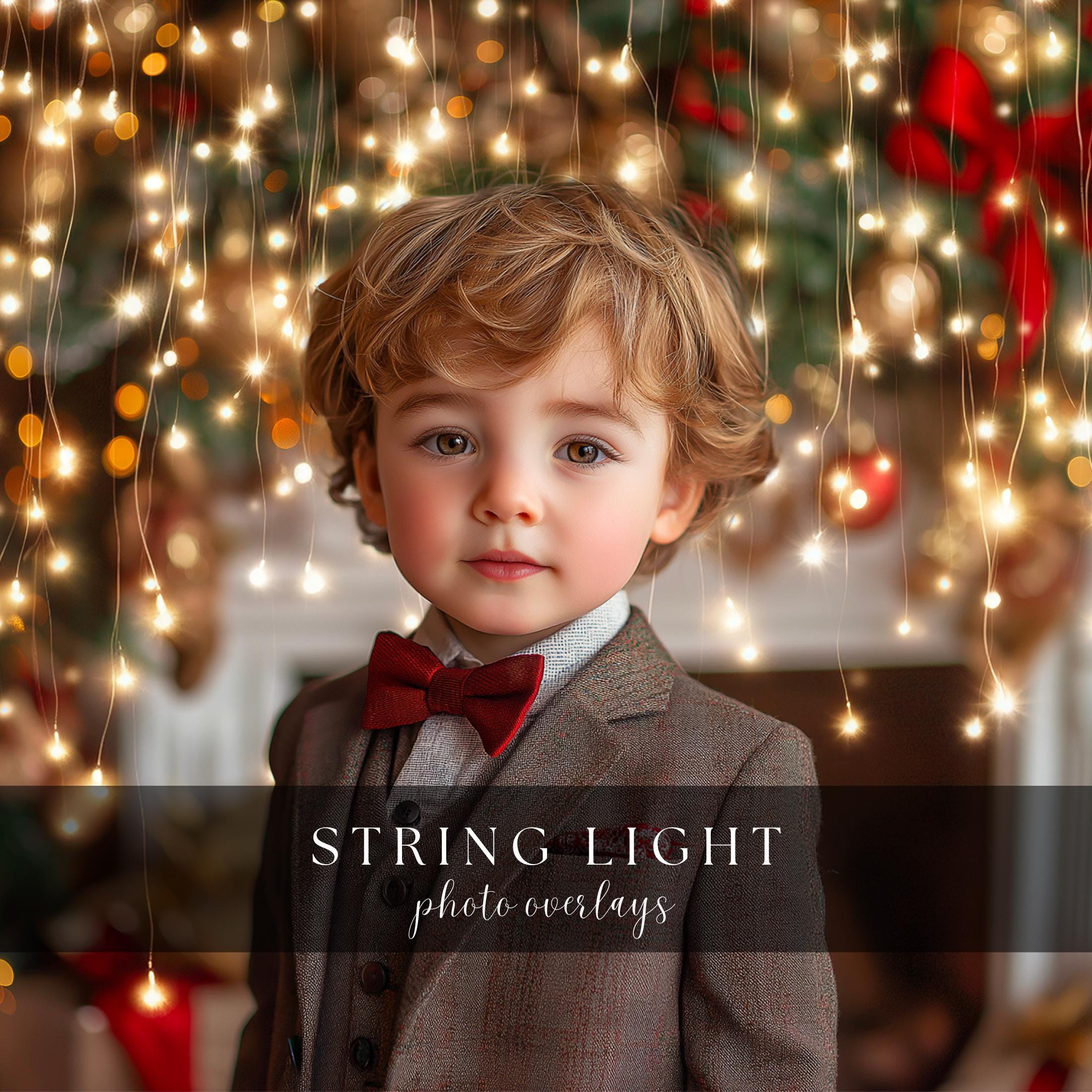 Christmas String Light Photo Overlays