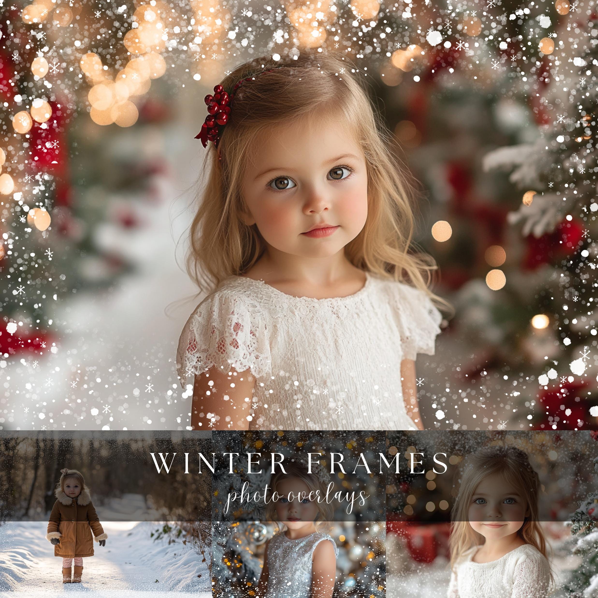 White Winter Snow Frame Overlays