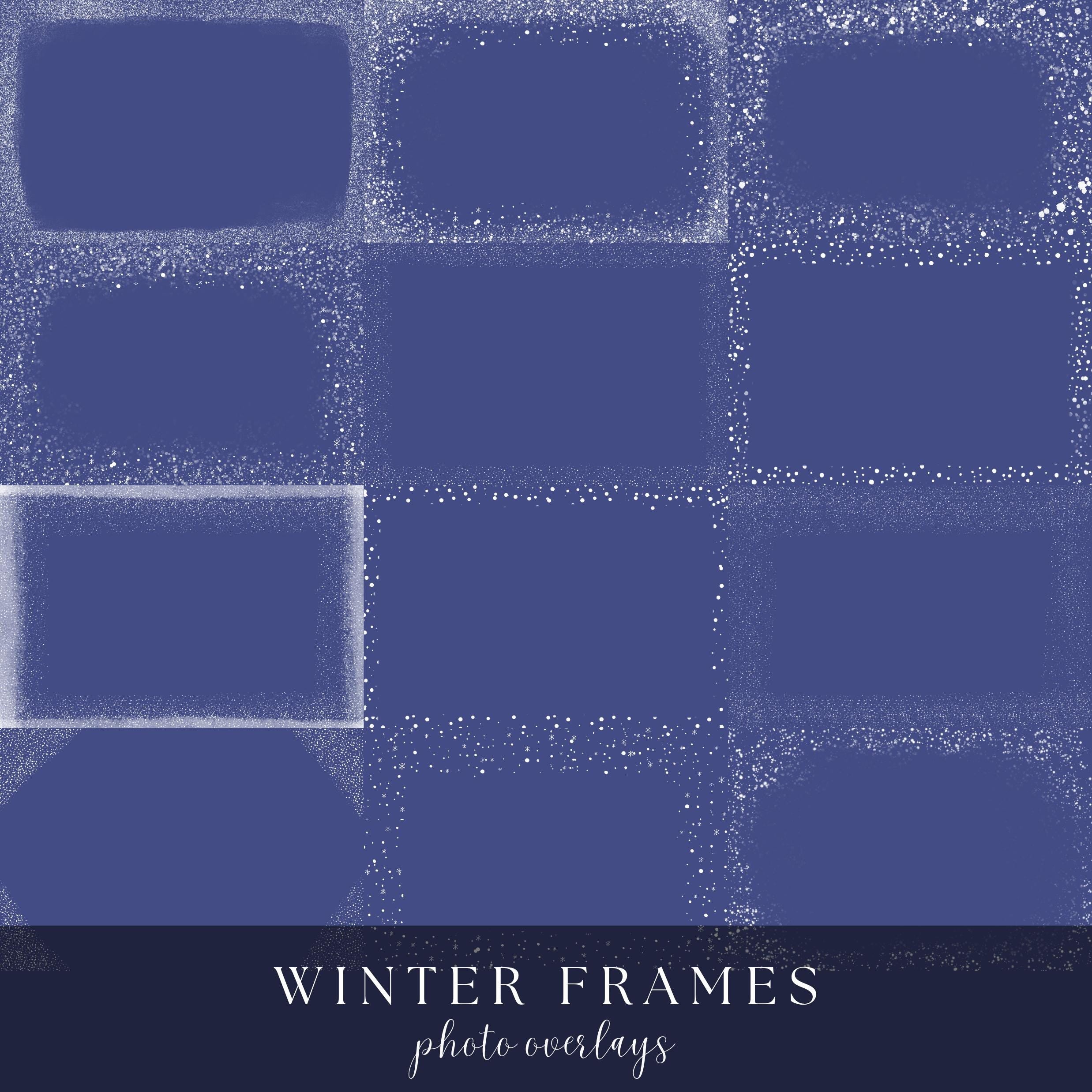 White Winter Snow Frame Overlays