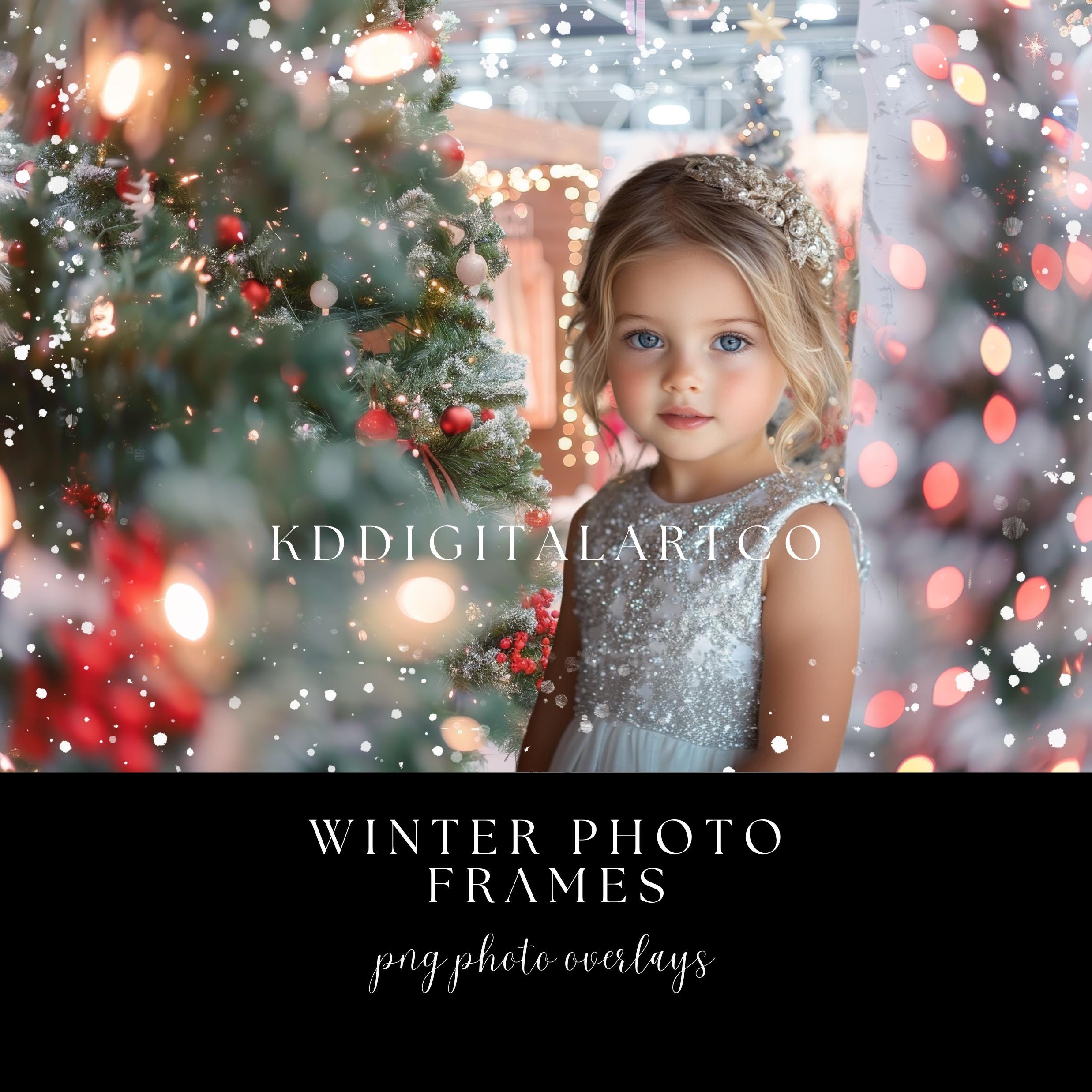 White Winter Snow Frame Overlays