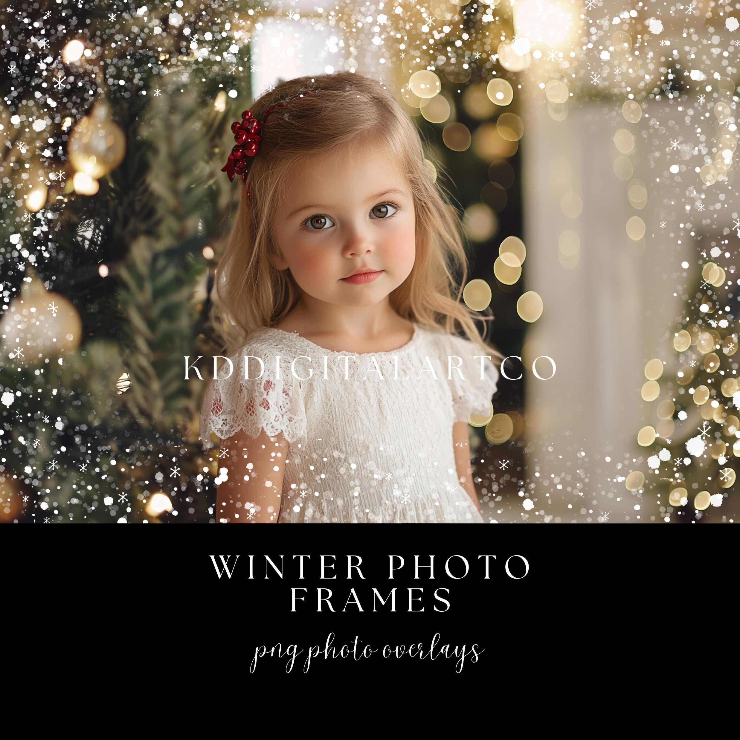 White Winter Snow Frame Overlays