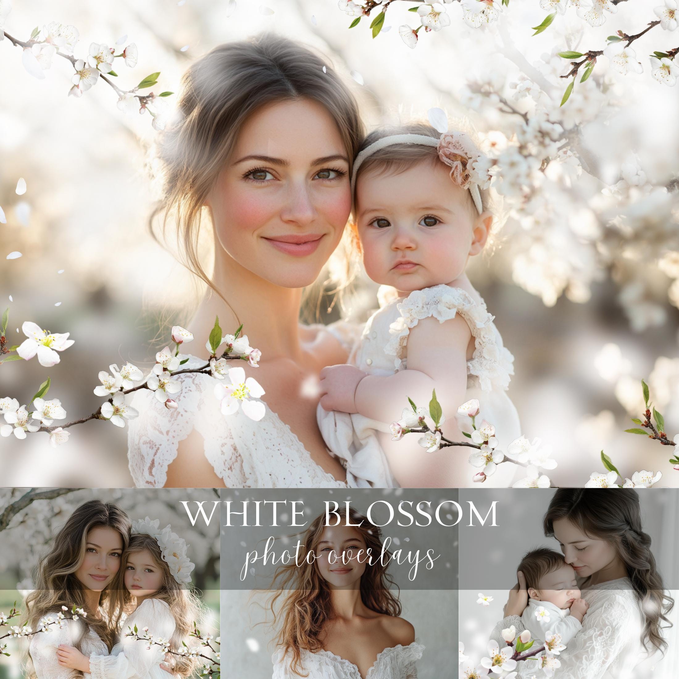 White Blossom Photo Overlays