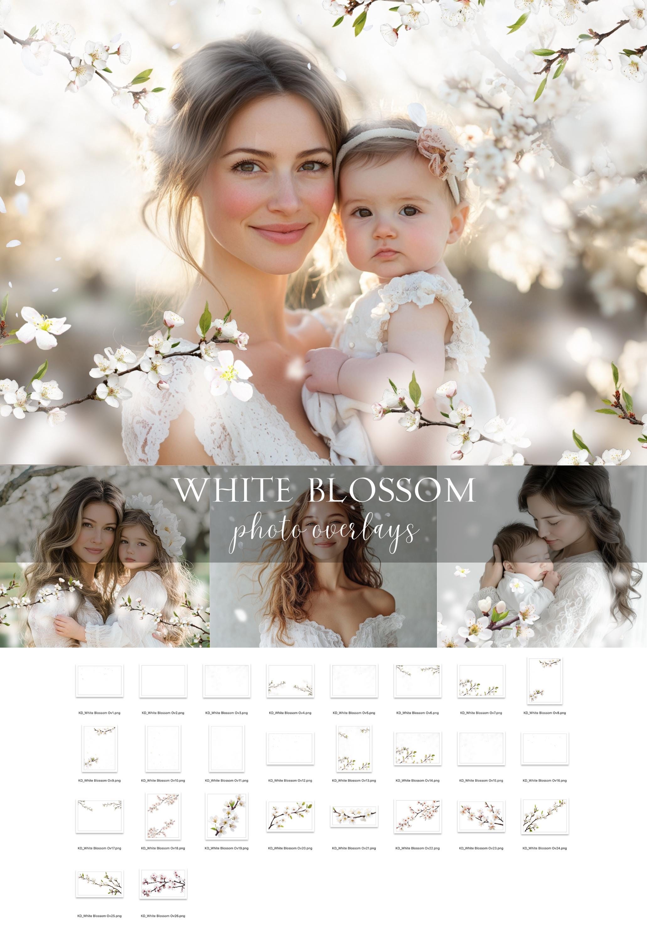 White Blossom Photo Overlays