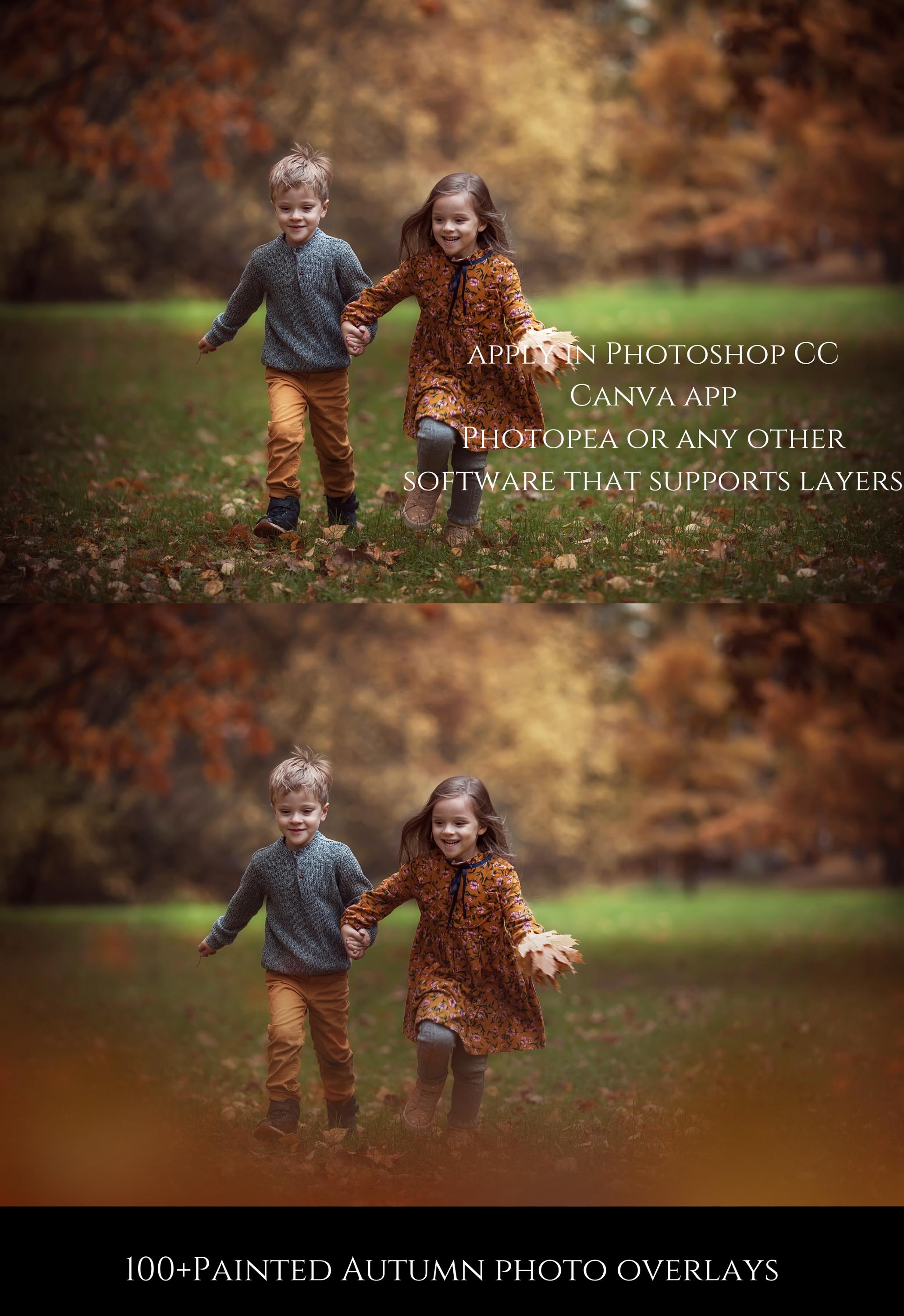 Painted Autumn Leaf Photo Overlays