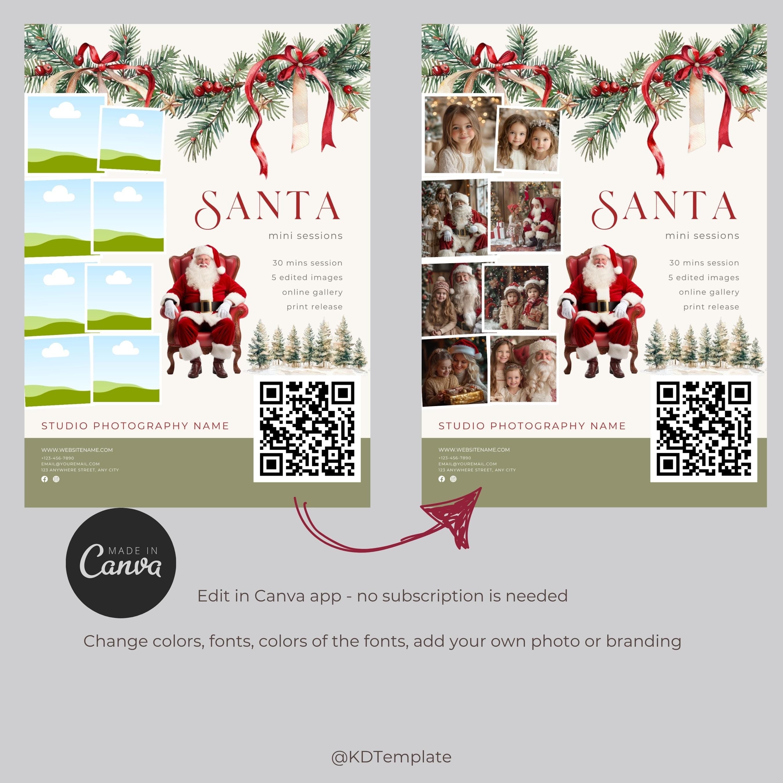 Santa Mini Session Flyer Christmas Mini Session Template