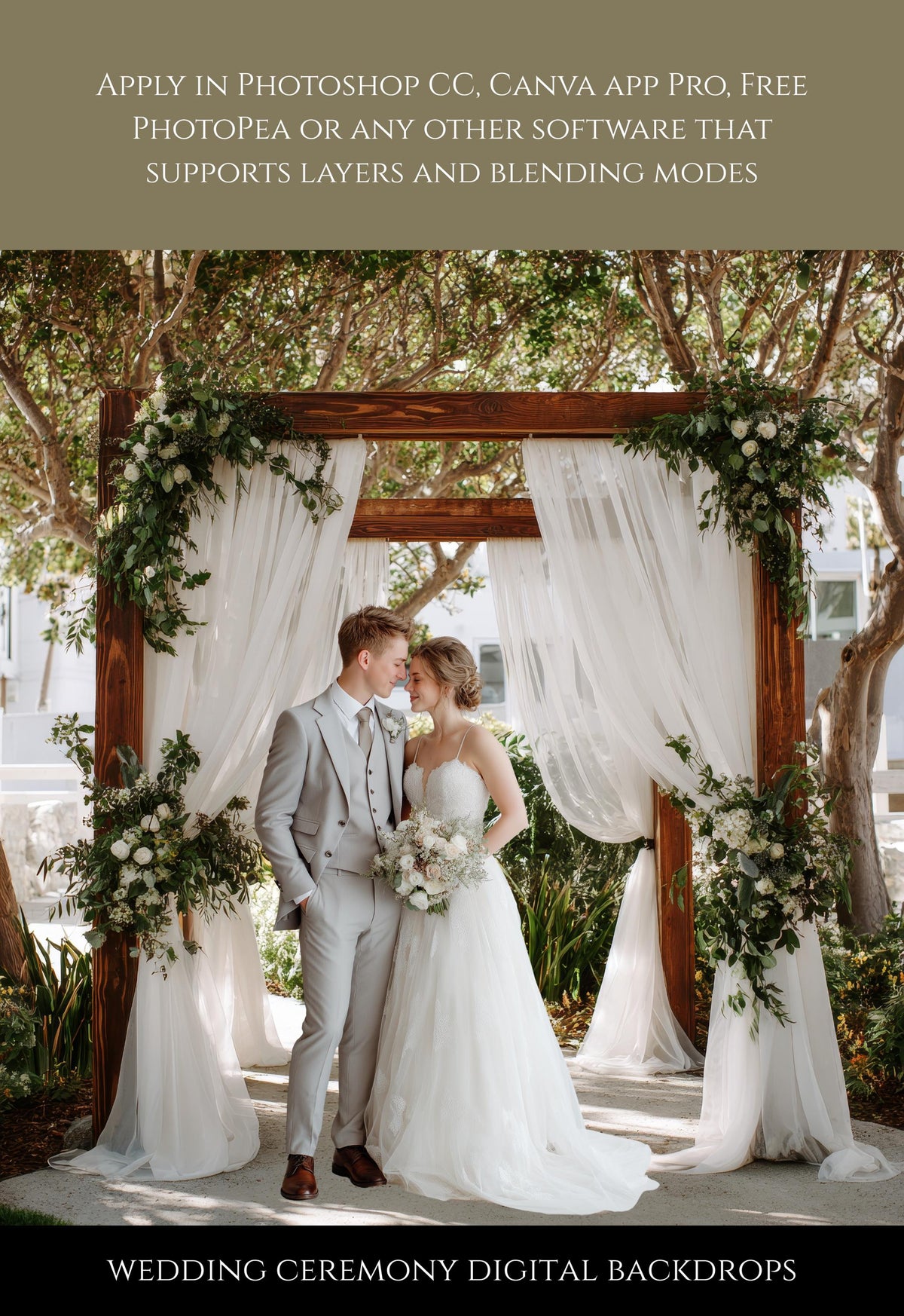 Wedding Ceremony Digital Backdrop: Romantic Photography Overlay (300 D ...