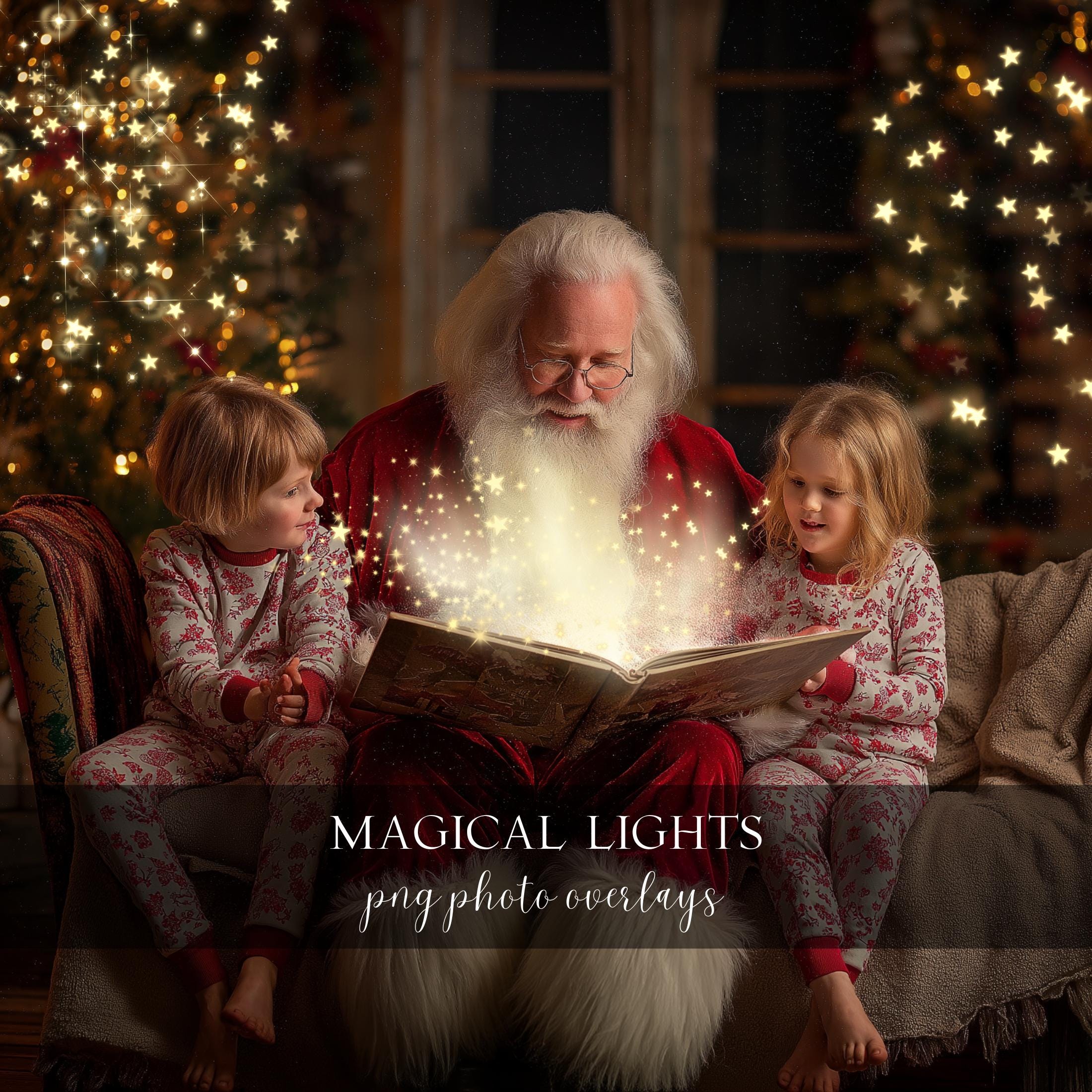 Magical Christmas Light Photo Overlays