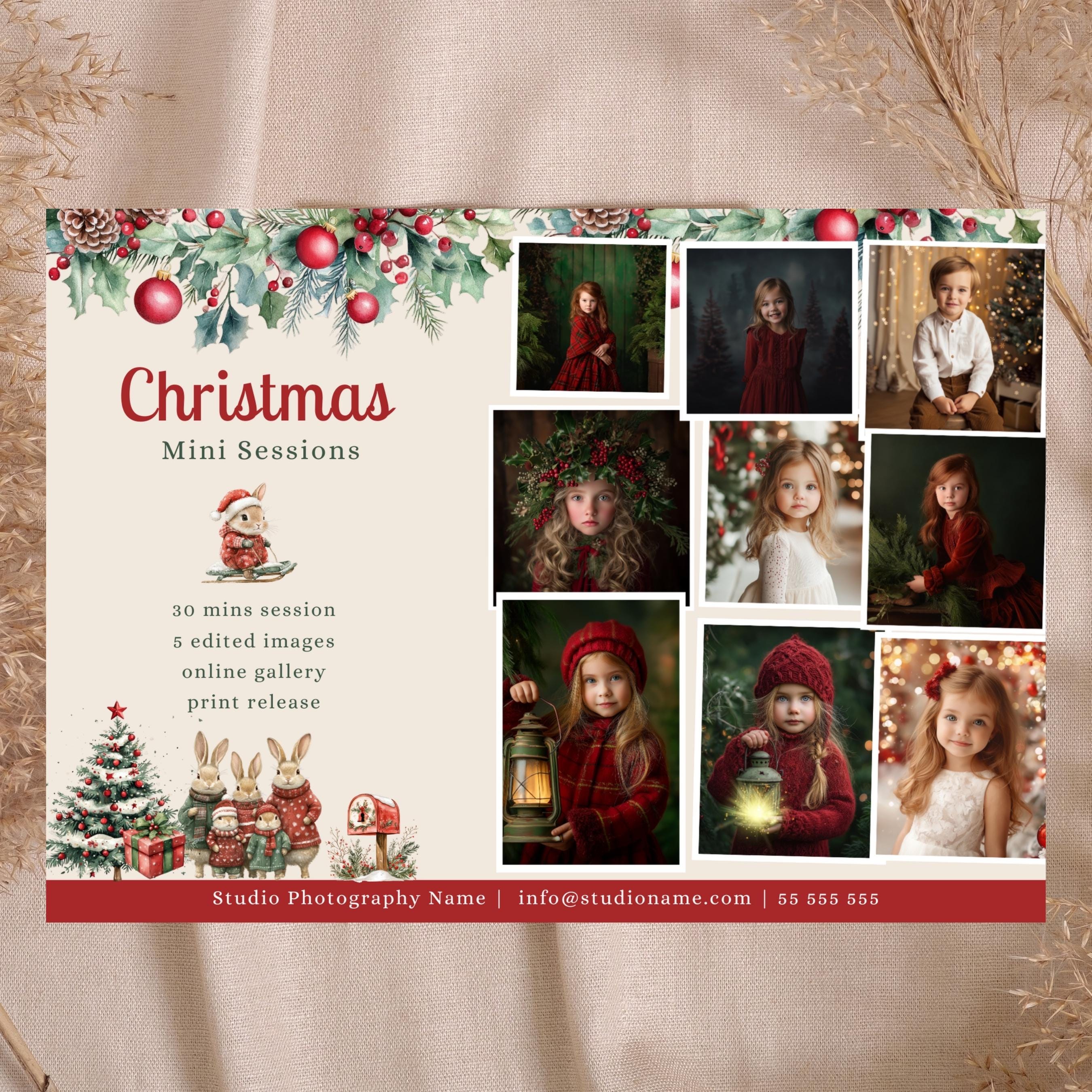 Christmas Mini Session Photography Canva Template