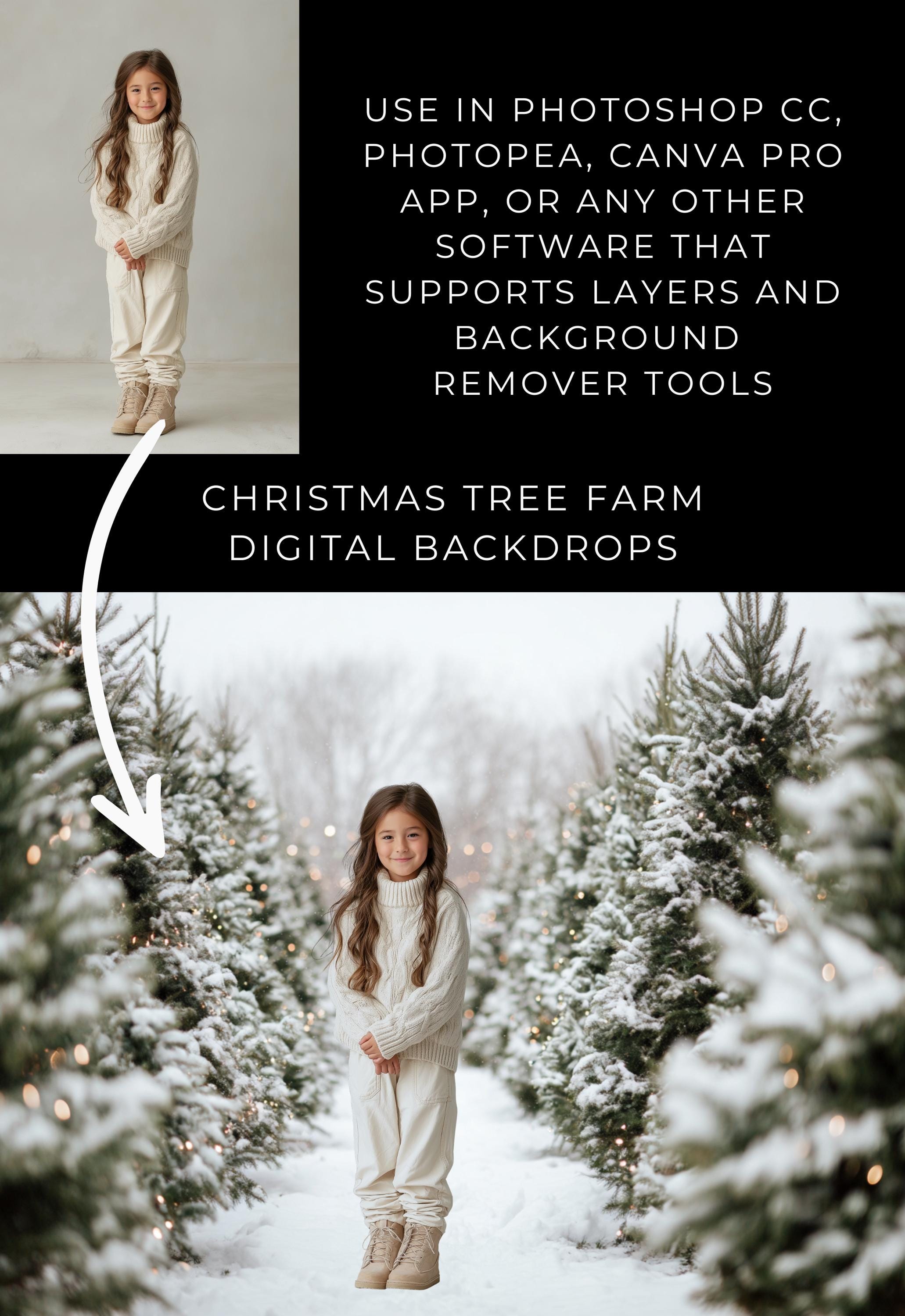 Christmas Tree Farm Digital Backdrops
