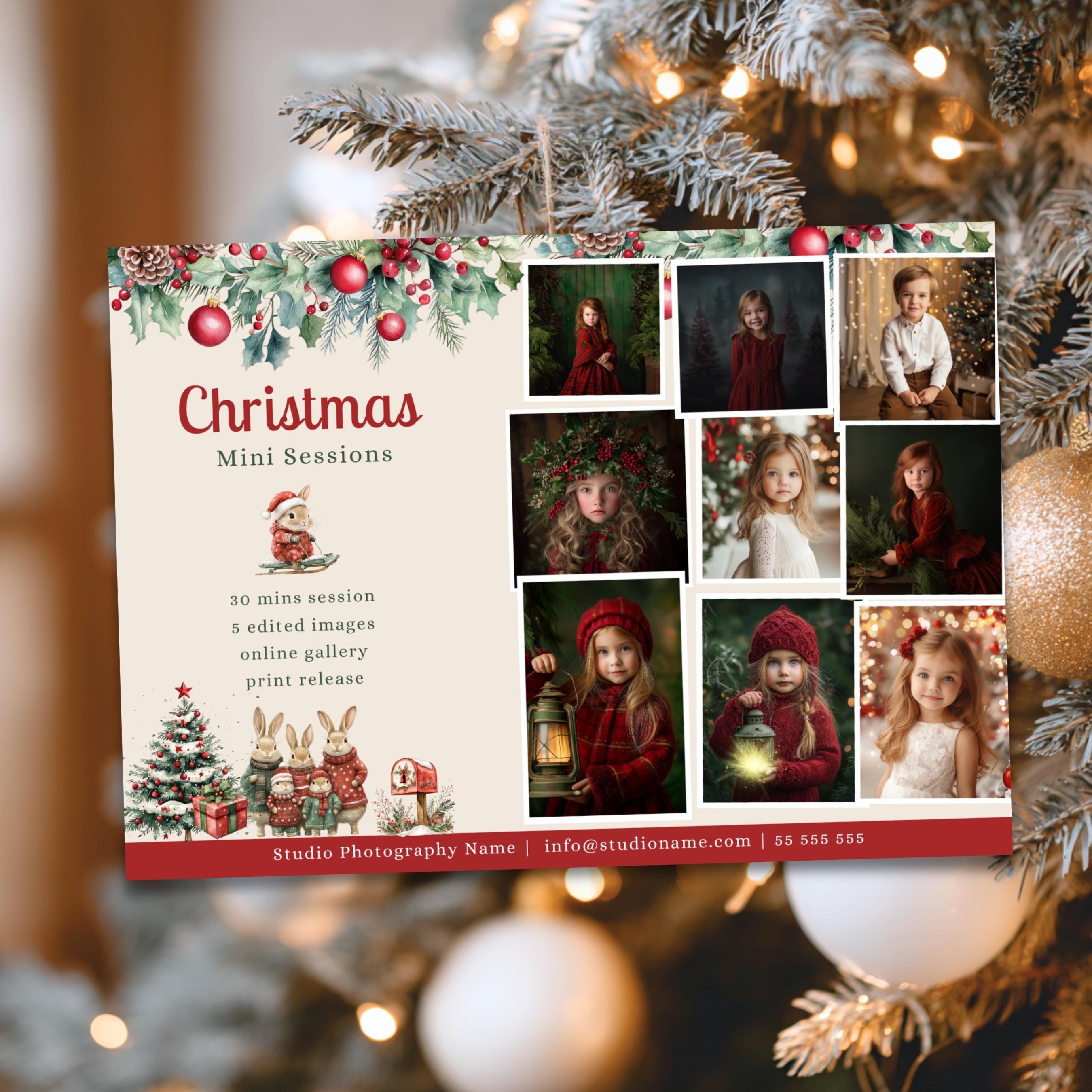 Christmas Mini Session Photography Canva Template