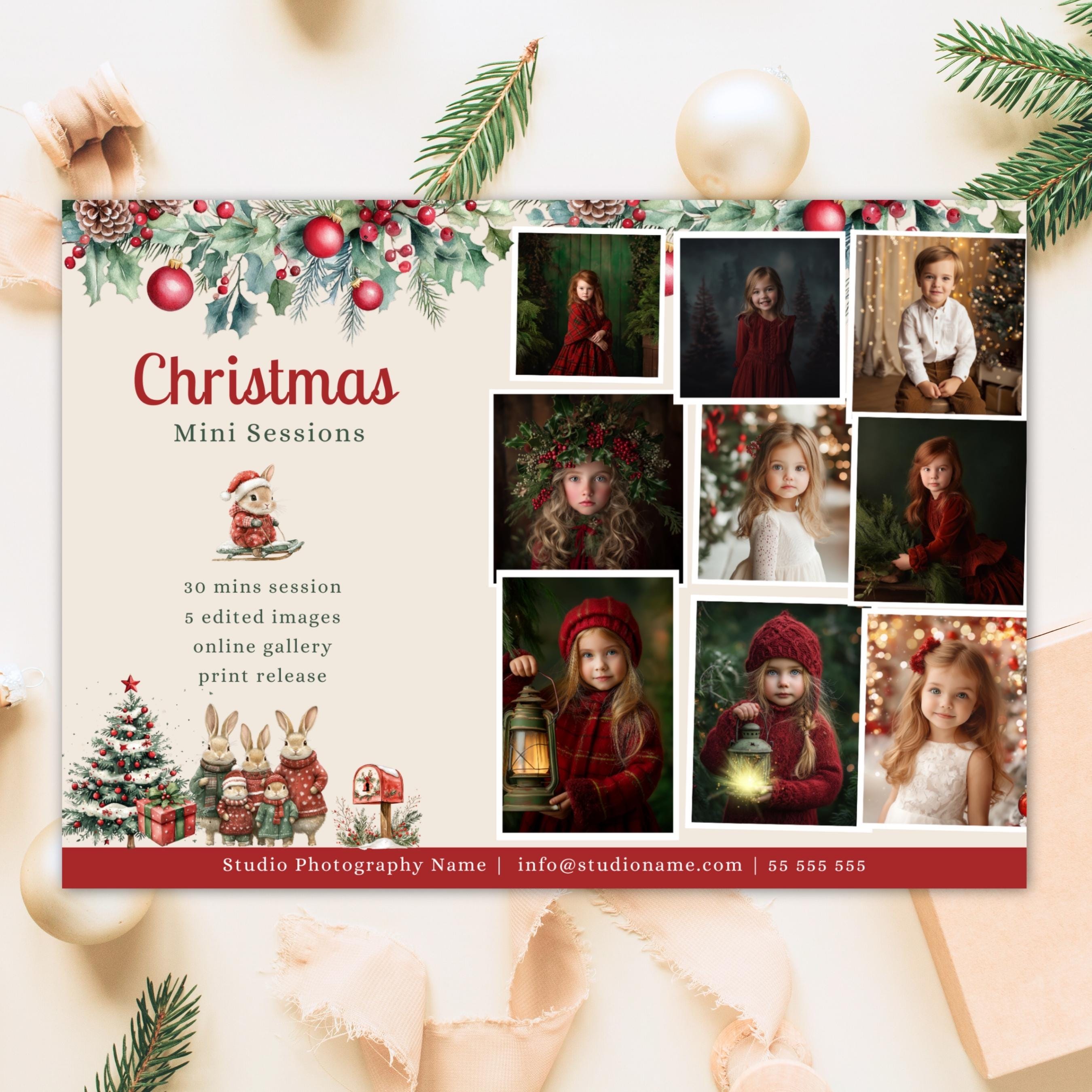 Christmas Mini Session Photography Canva Template