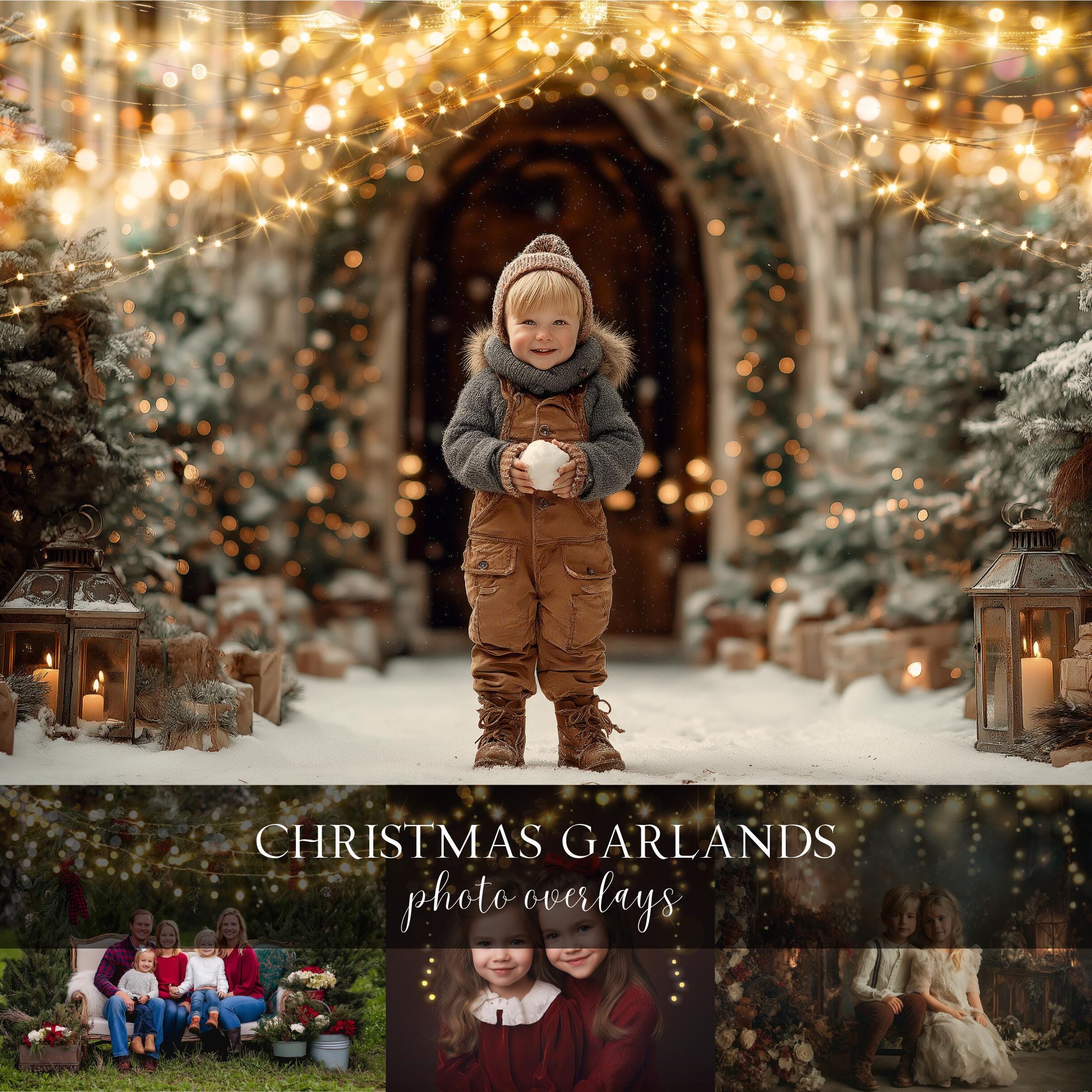 Christmas Garland Photo Overlays