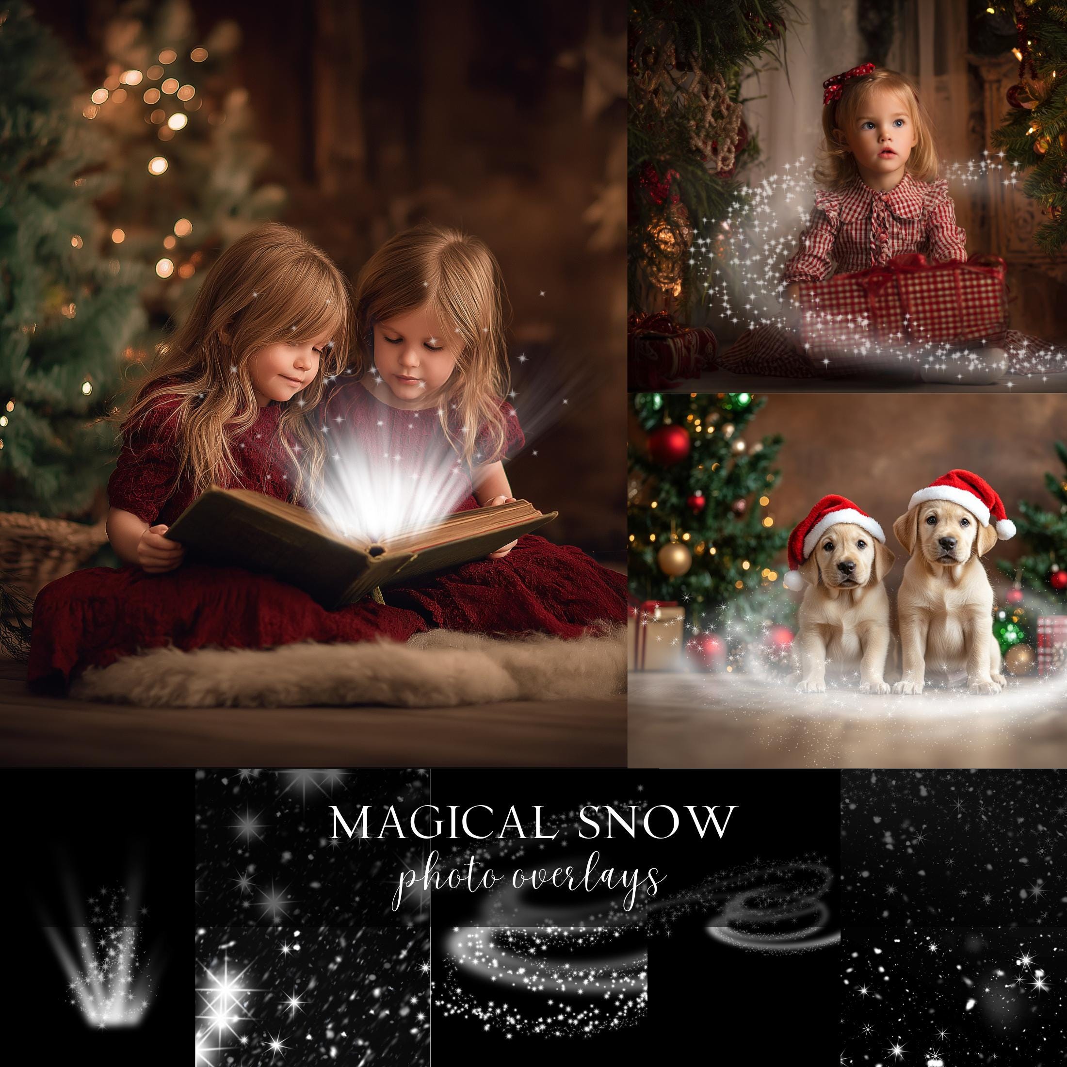 Magical Snow Christmas Photo Overlays