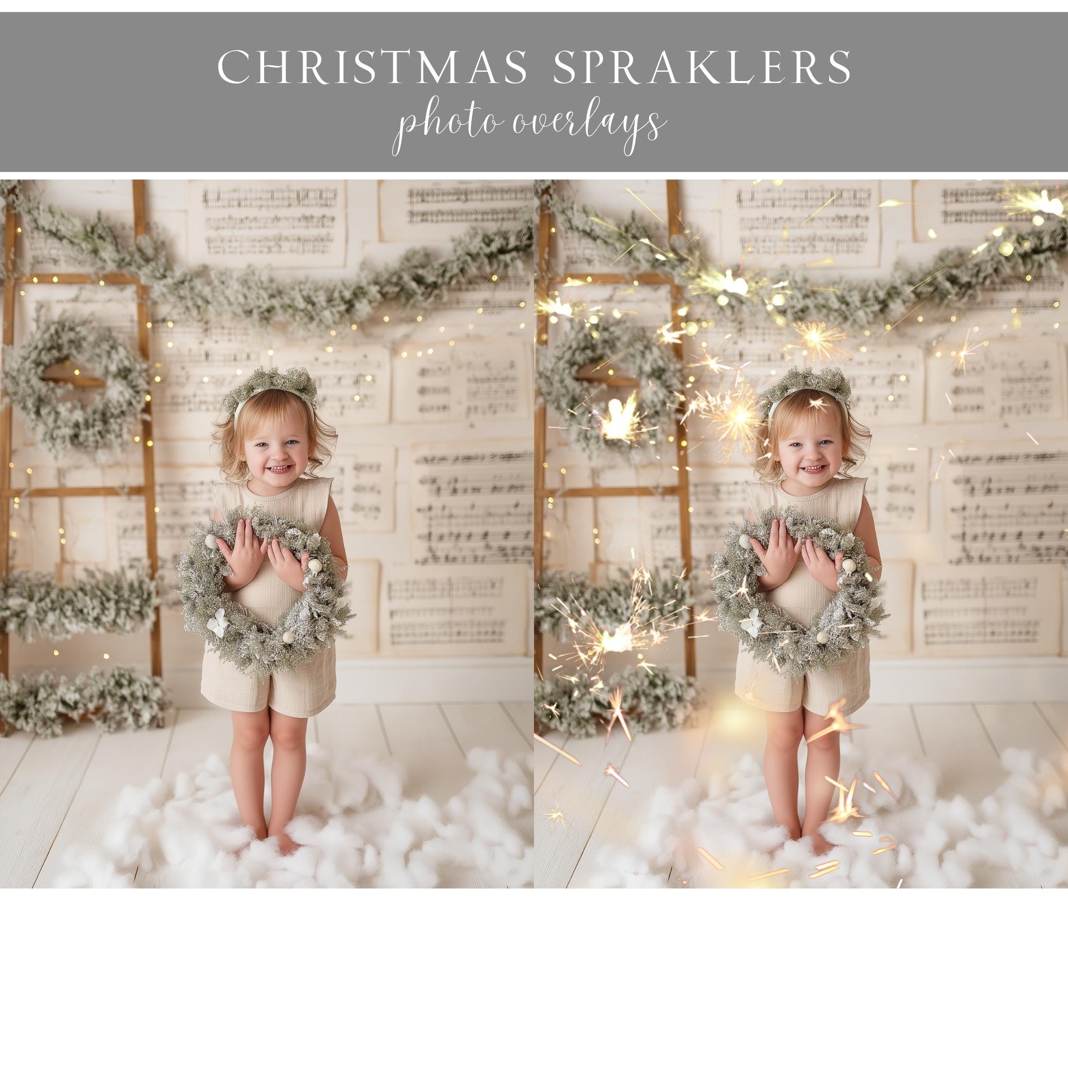 Christmas Sparklers PNG Photo Overlays