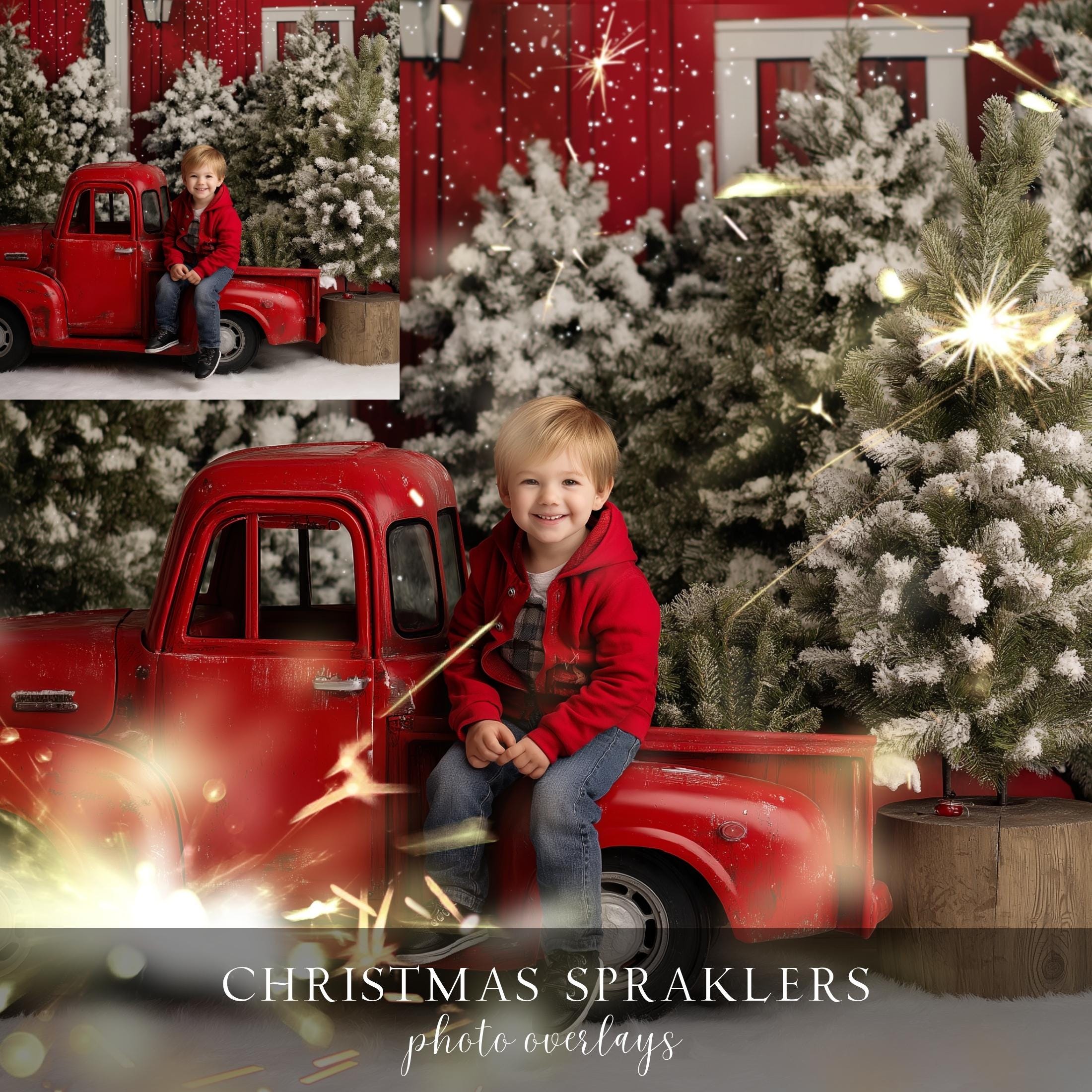 Christmas Sparklers PNG Photo Overlays