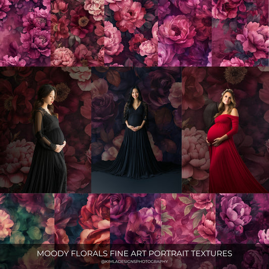 Moody Floral Fine Art Portrait Textures