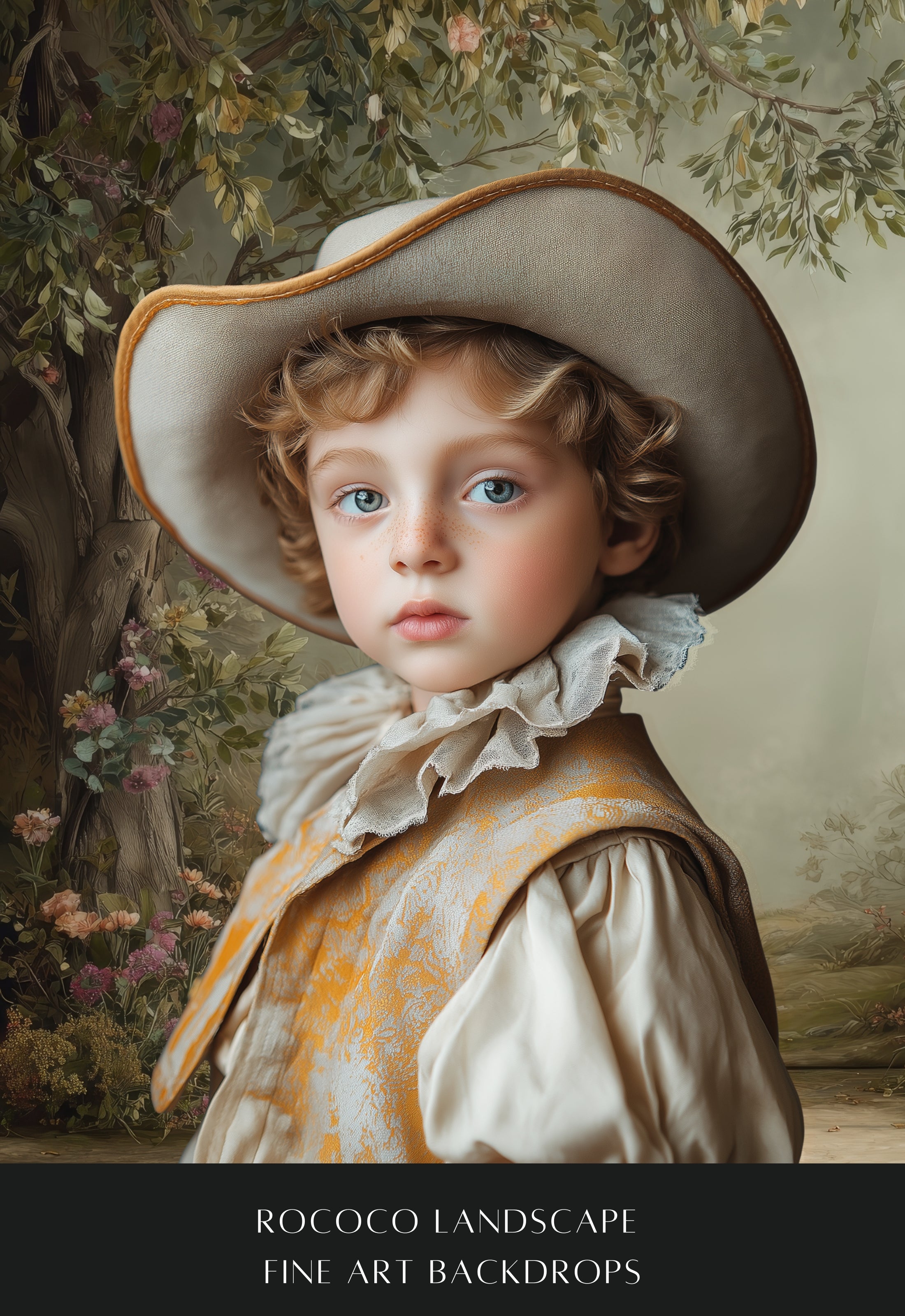 Rococo Greenery Landscape Fine Art Backdrops