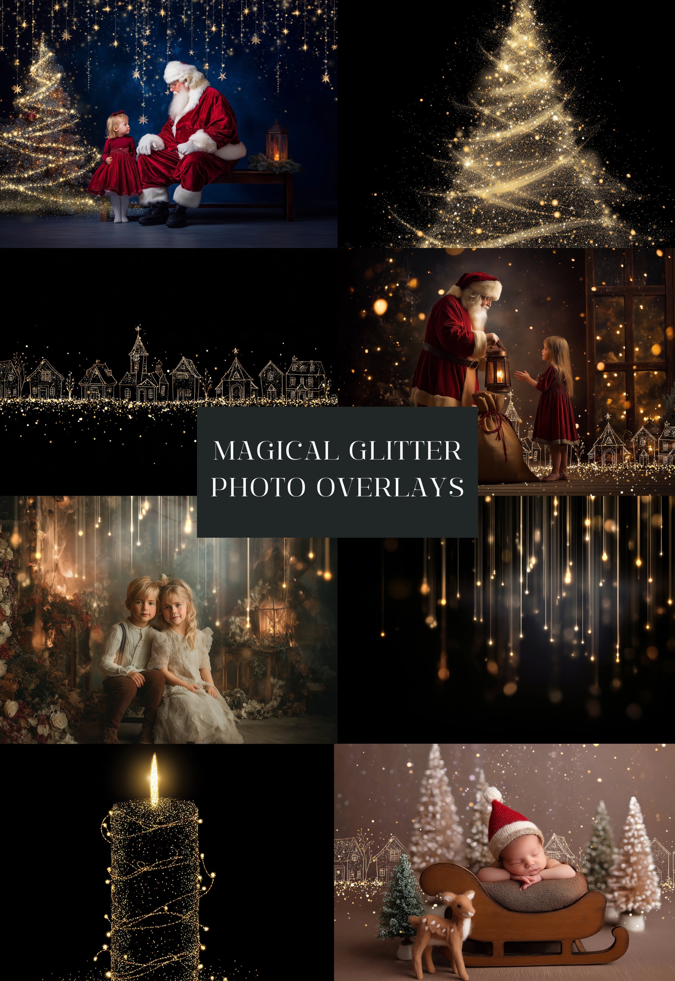 Magical Glitter Christmas Photo Overlays