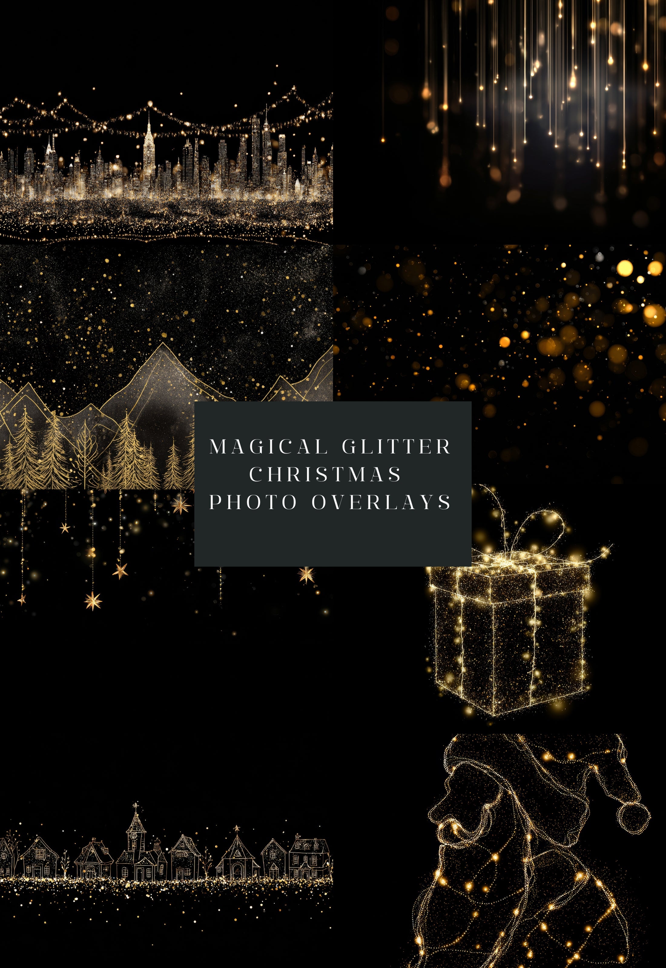 Magical Glitter Christmas Photo Overlays