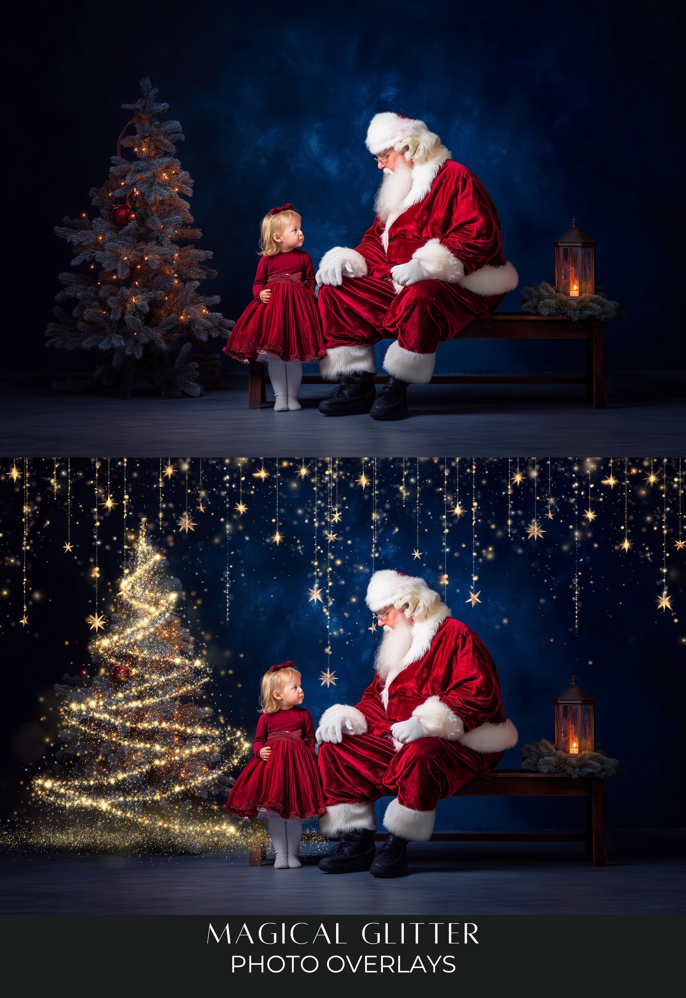 Magical Glitter Christmas Photo Overlays