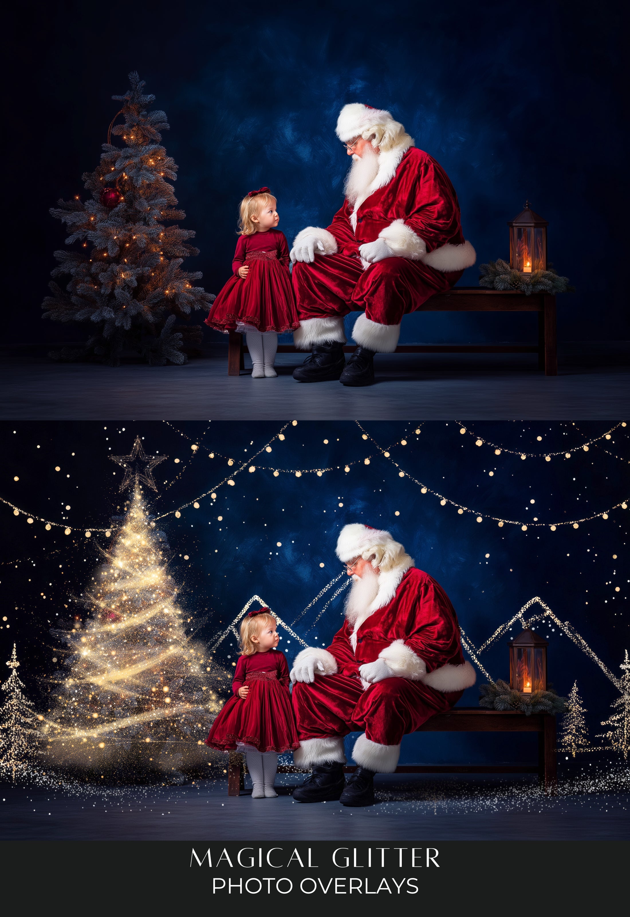 Magical Glitter Christmas Photo Overlays