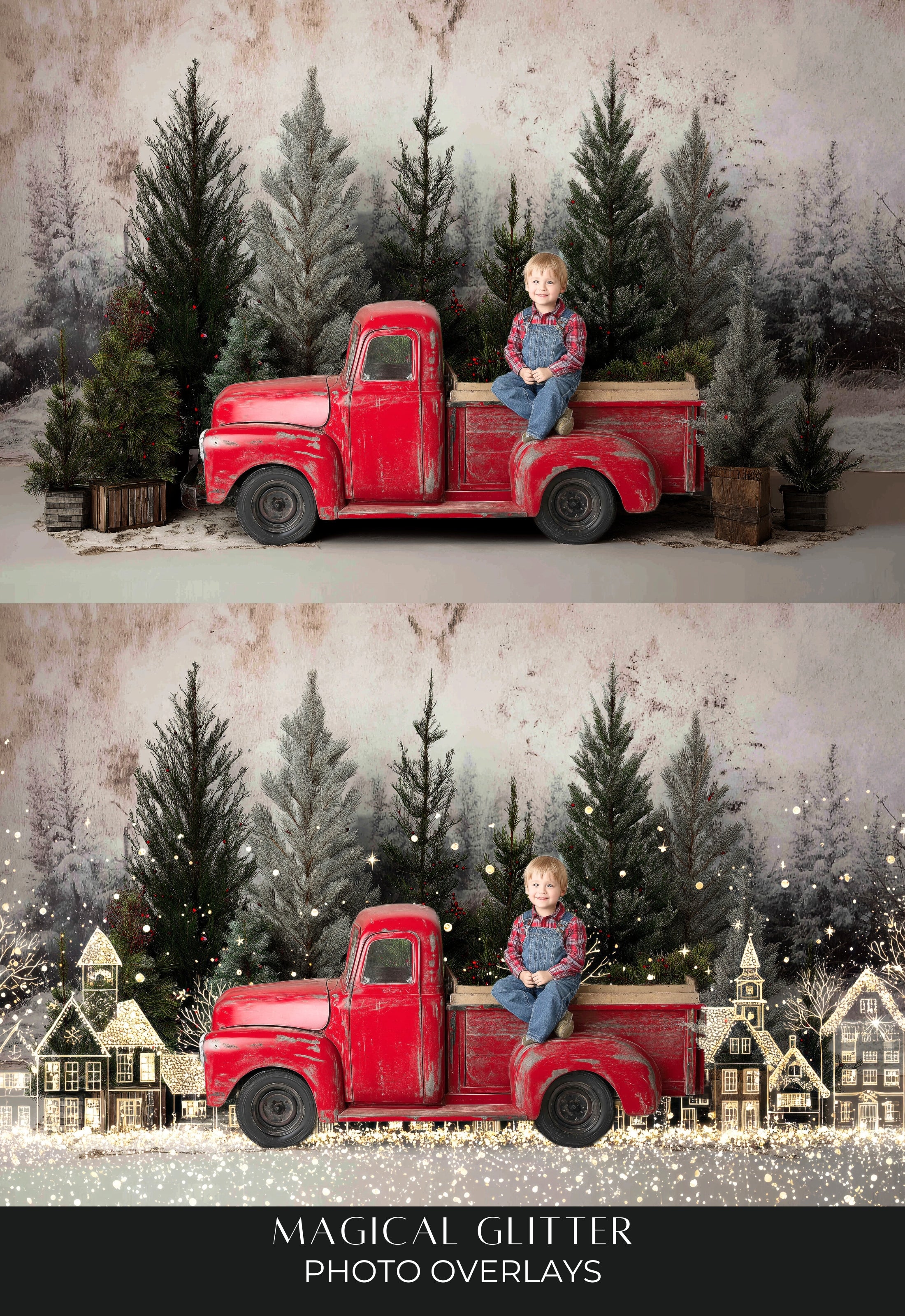Magical Glitter Christmas Photo Overlays