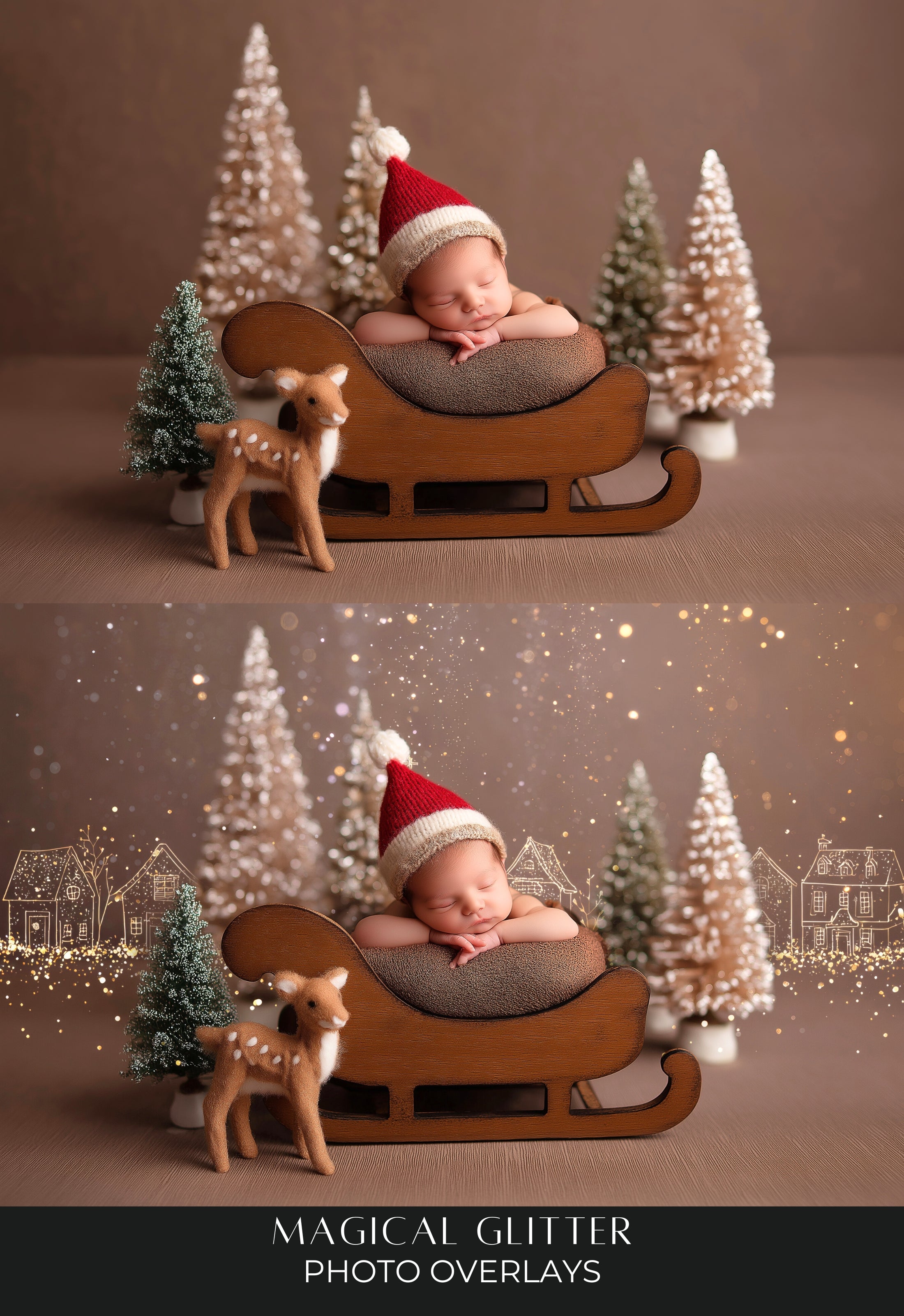 Magical Glitter Christmas Photo Overlays