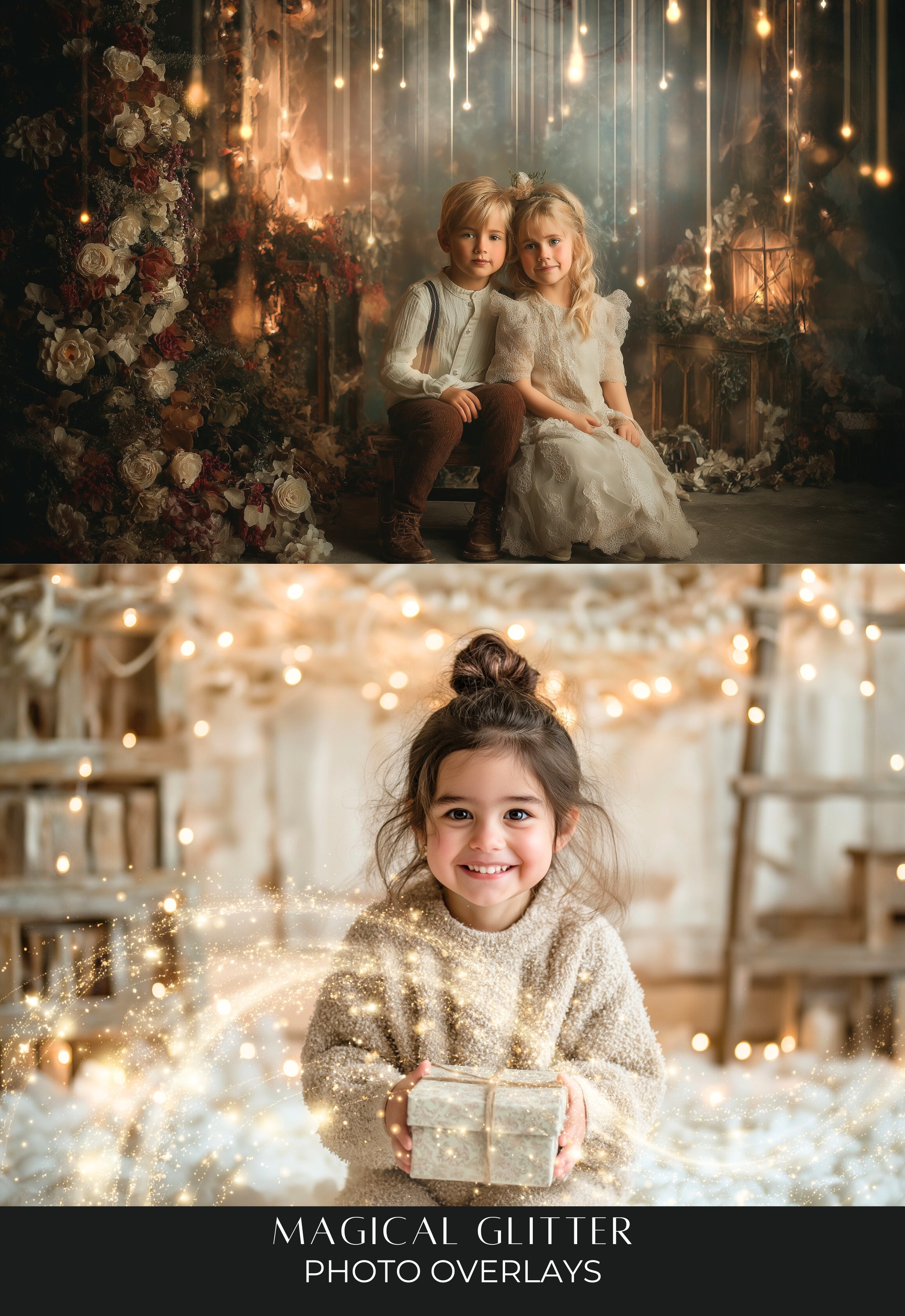 Magical Glitter Christmas Photo Overlays