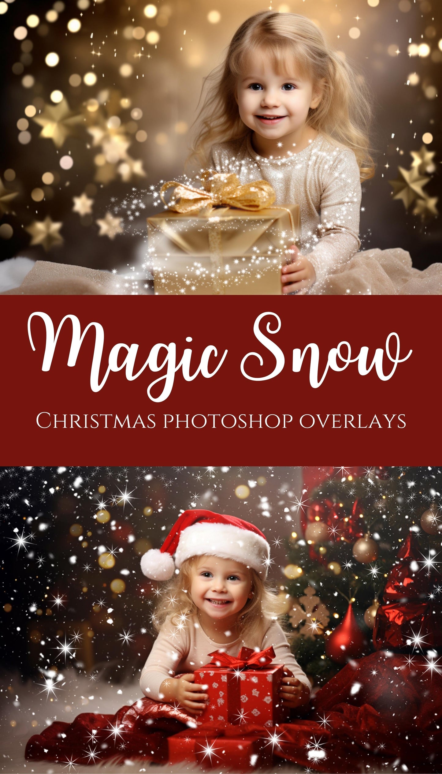 Magic Snow Christmas Photoshop Overlays